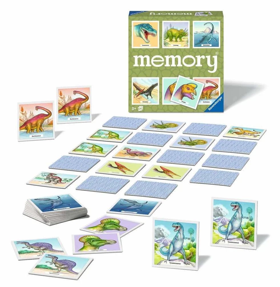 Ravensburger memory® Dinosaurier - 20924 - der Spieleklassiker für Dino-Fans, Merkspiel für 2-8 Spieler ab 3 Jahren