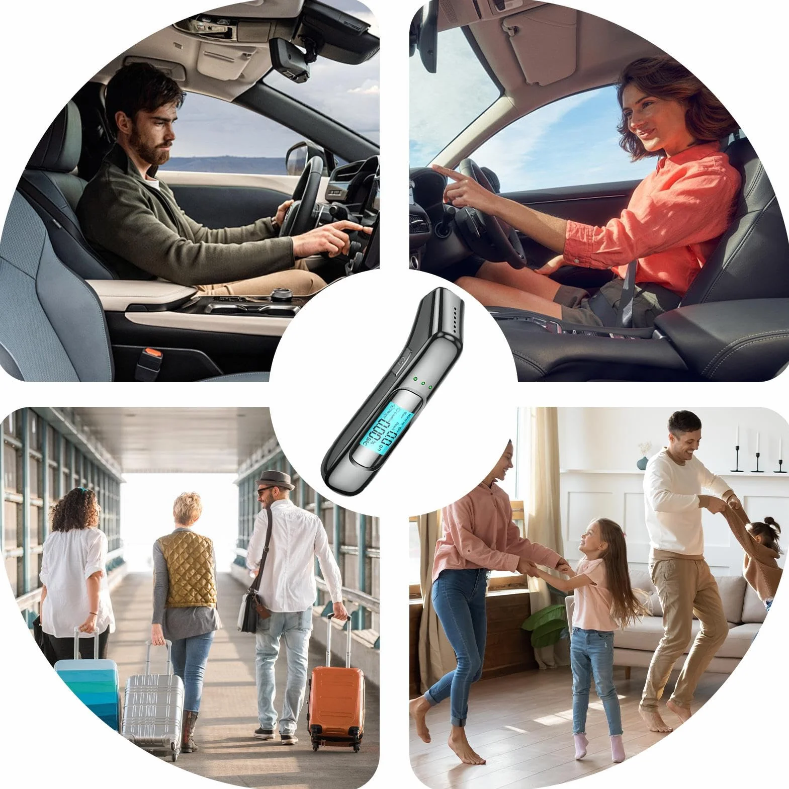 Breathalyzers For Alcohol, High Precision Digital Alcohol Tester With LCD Display, USB Rechargeable Noncontact Breath Detector For Safe Driving And Personal Use, 3.54x0.98x1.02 In
