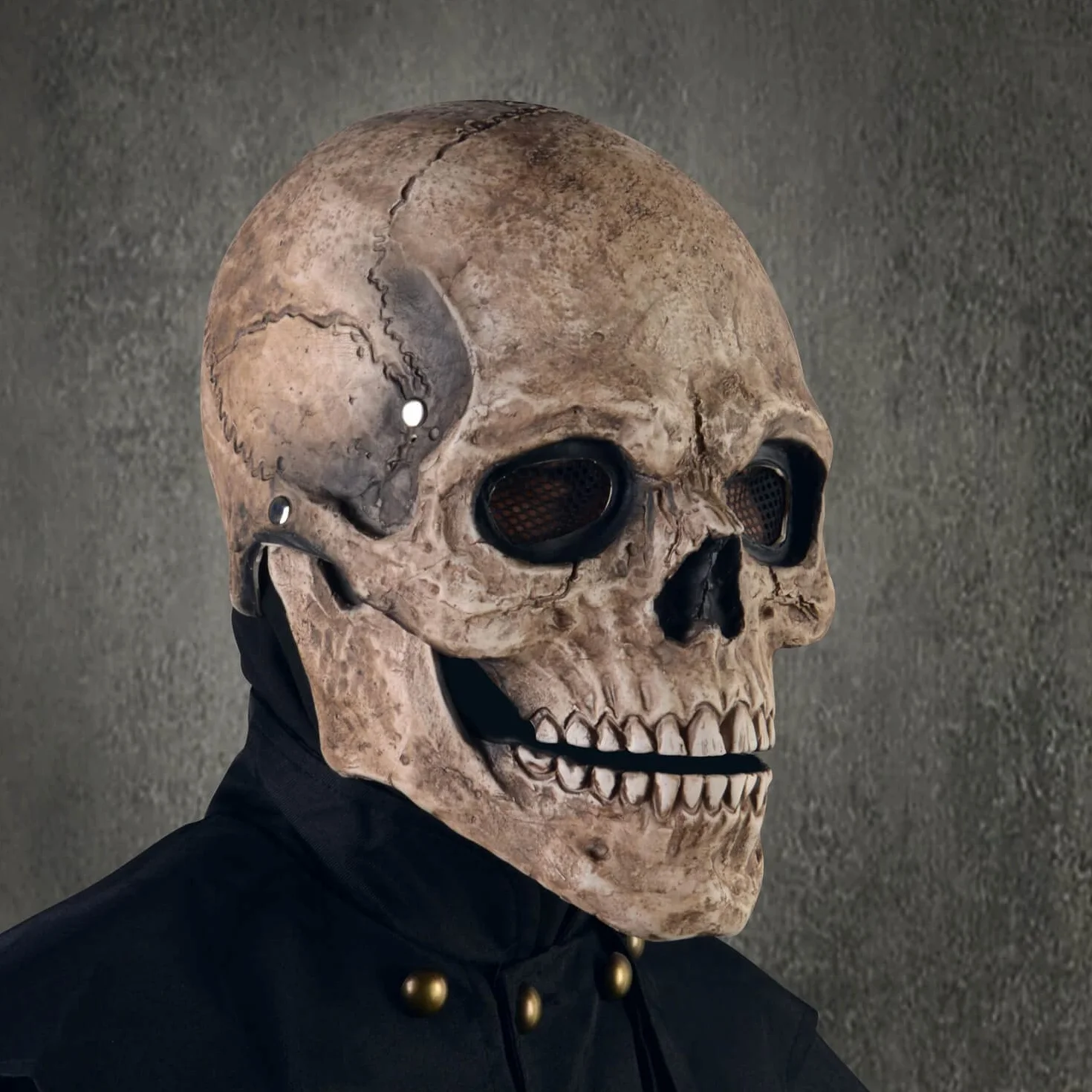 PARTYGEARS Przerażająca maska z czaszką na Halloween na całą głowę straszna realistyczna maska z ruchomą szczęką dla dorosłych dzieci maska na imprezę cosplay