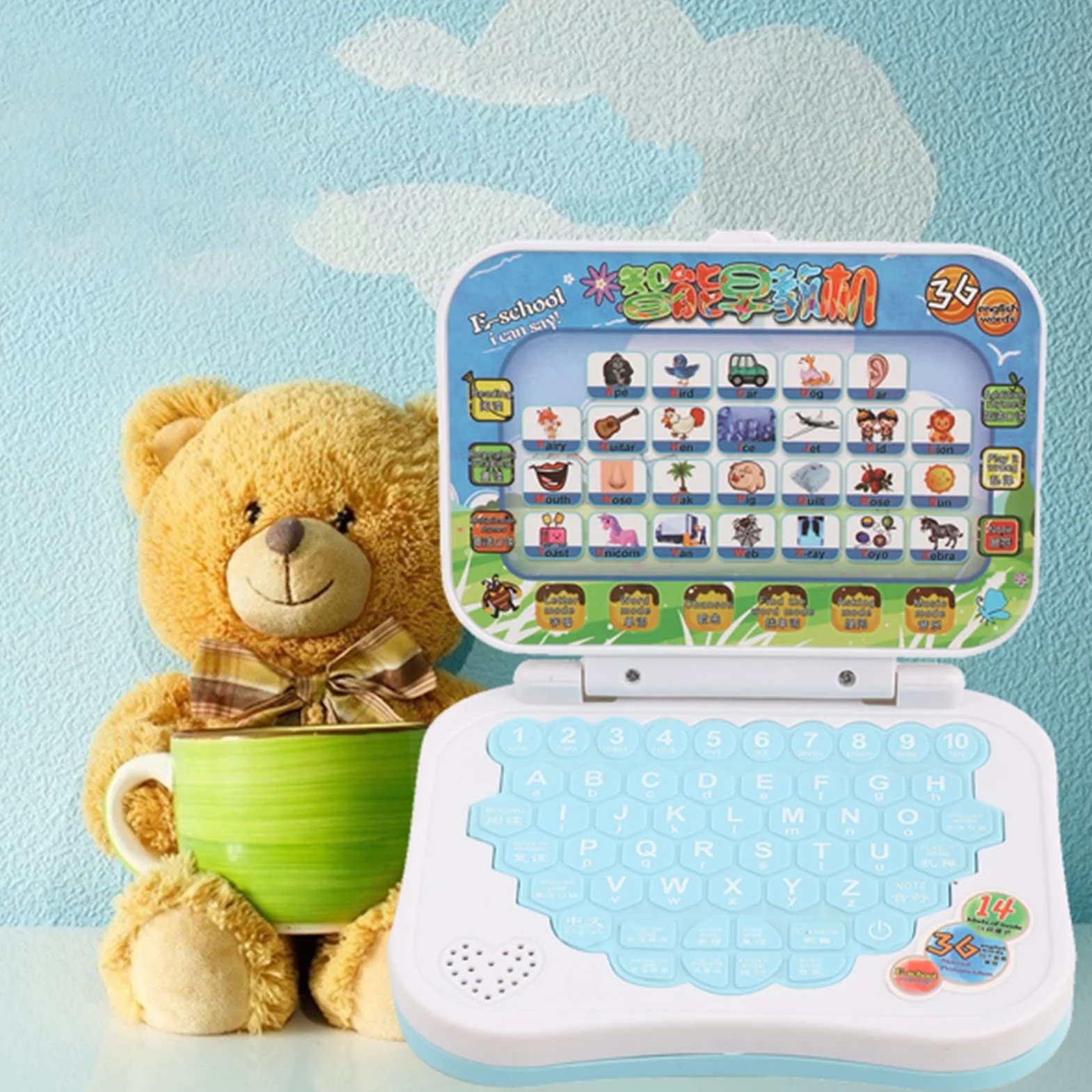 Dwujęzyczna zabawka edukacyjna na laptopa dla dzieci