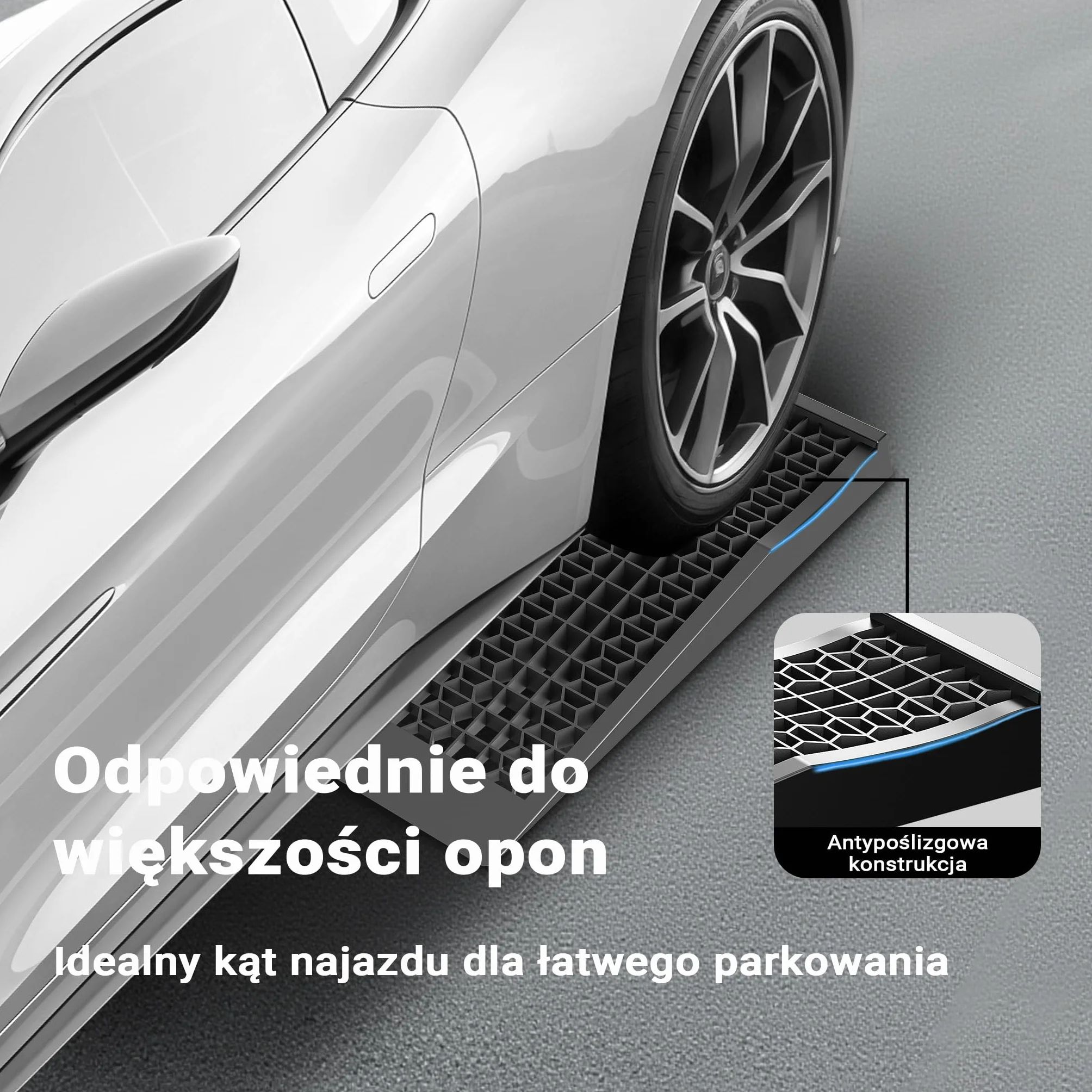 XPOtool Bardzo cienka rampa podjazdowa z tworzywa sztucznego 1 para 3t platforma do samochodu