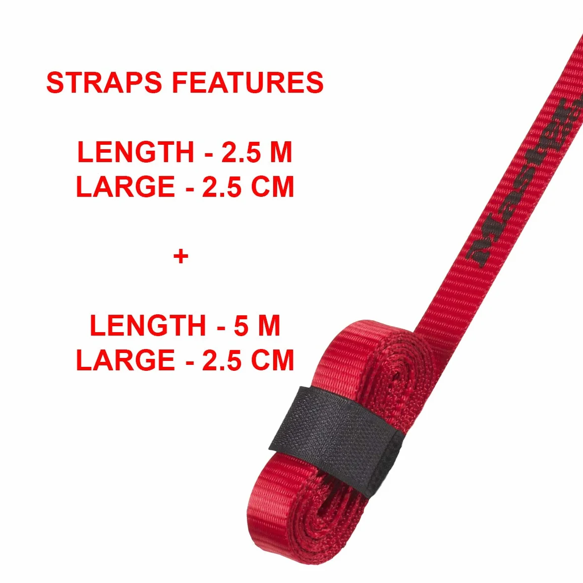 Master Lock 3126EURDAT Skrzyżowane paski z klamrą i uchwytem do przenoszenia czerwone 2,50 m x 25 mm 5,5 m x 25 mm