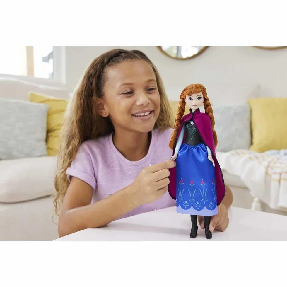 Mattel Disney Frozen Kraina Lodu Anna Lalka w ubranku, inspirowana filmem Disneya „Kraina Lodu”, prezent dla dzieci HLW49