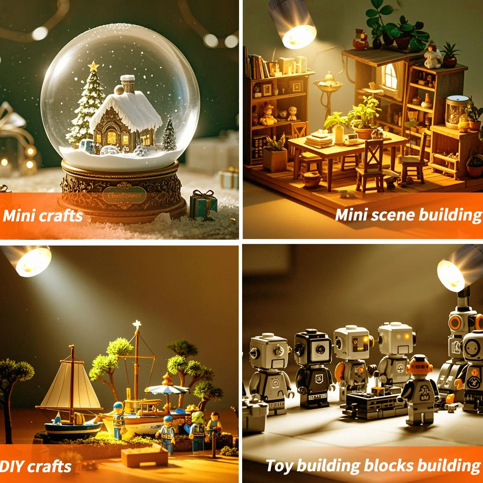 20szt Mini Lampki Led, Tiny Lights Baterie Zasilane do DIY Craft Miniaturowa Lampa Elektryczna do Domku dla Lalek do Dekoracji Papierowych Latarni Akcesoria (Ciepłe Białe Światło)