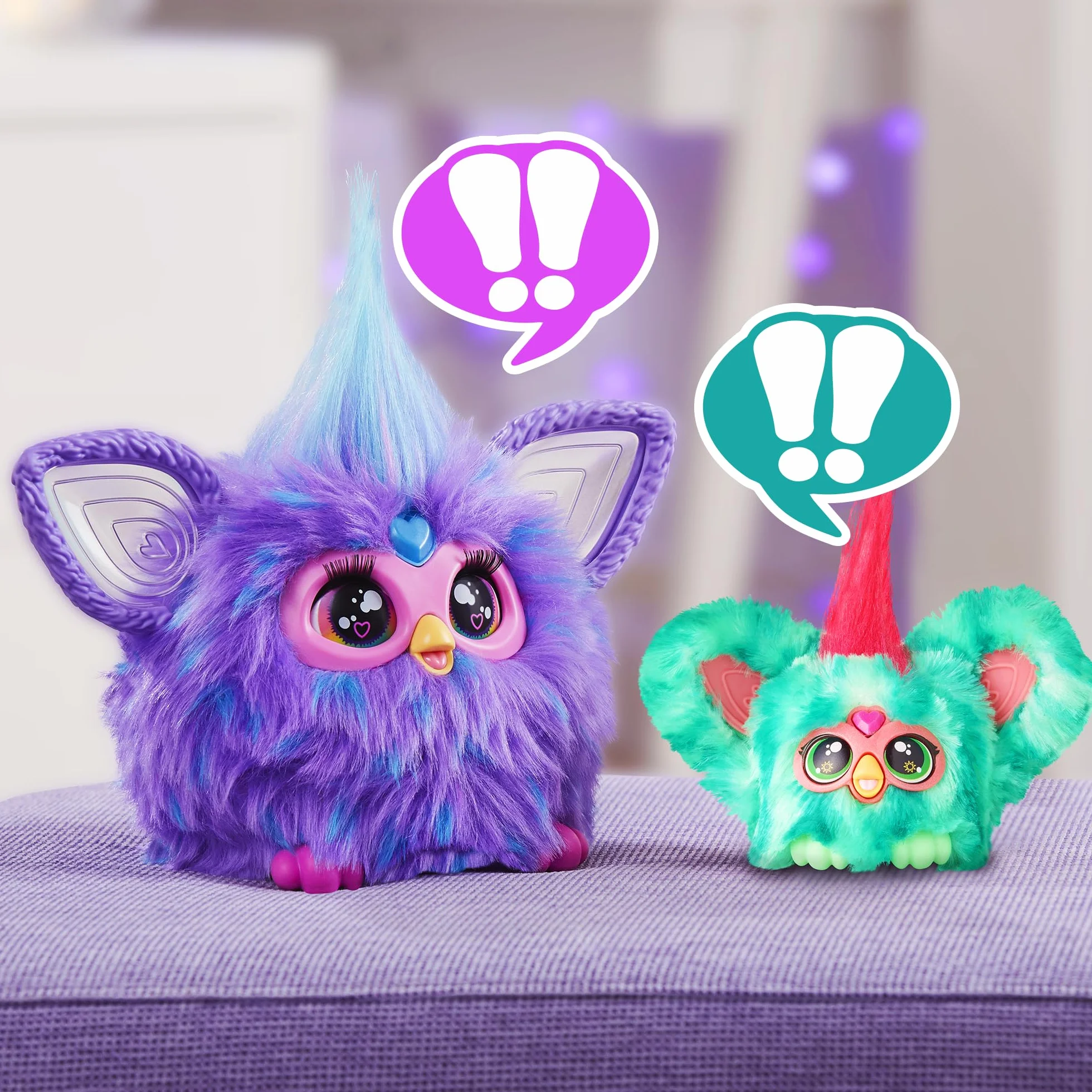 Furby Furblets Miniaturowy przyjaciel Mello-Nee, ponad 45 dźwięków, muzyka w stylu letniego odpoczynku i frazy w j. furbijskim, elektroniczne zabawki pluszowe dla dziewczynek i chłopców