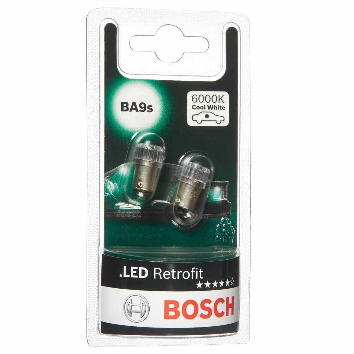 Bosch -T4W LED Retrofit Lampy samochodowe - 6 000 K 12 V 1 W BA9s - Lampy x2