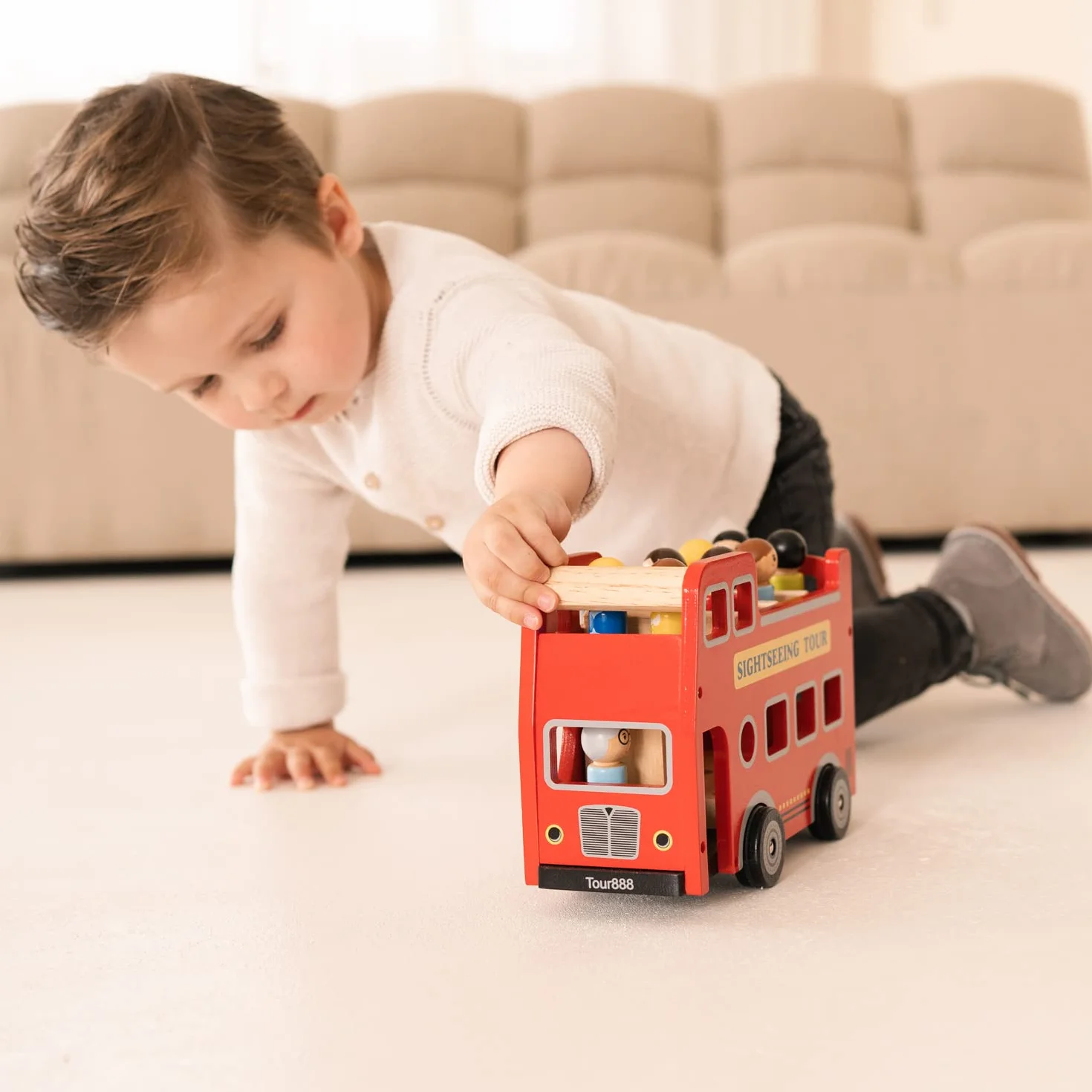 New Classic Toys City Tour Bus Zabawka, Czerwony, Od 1.5 Roku