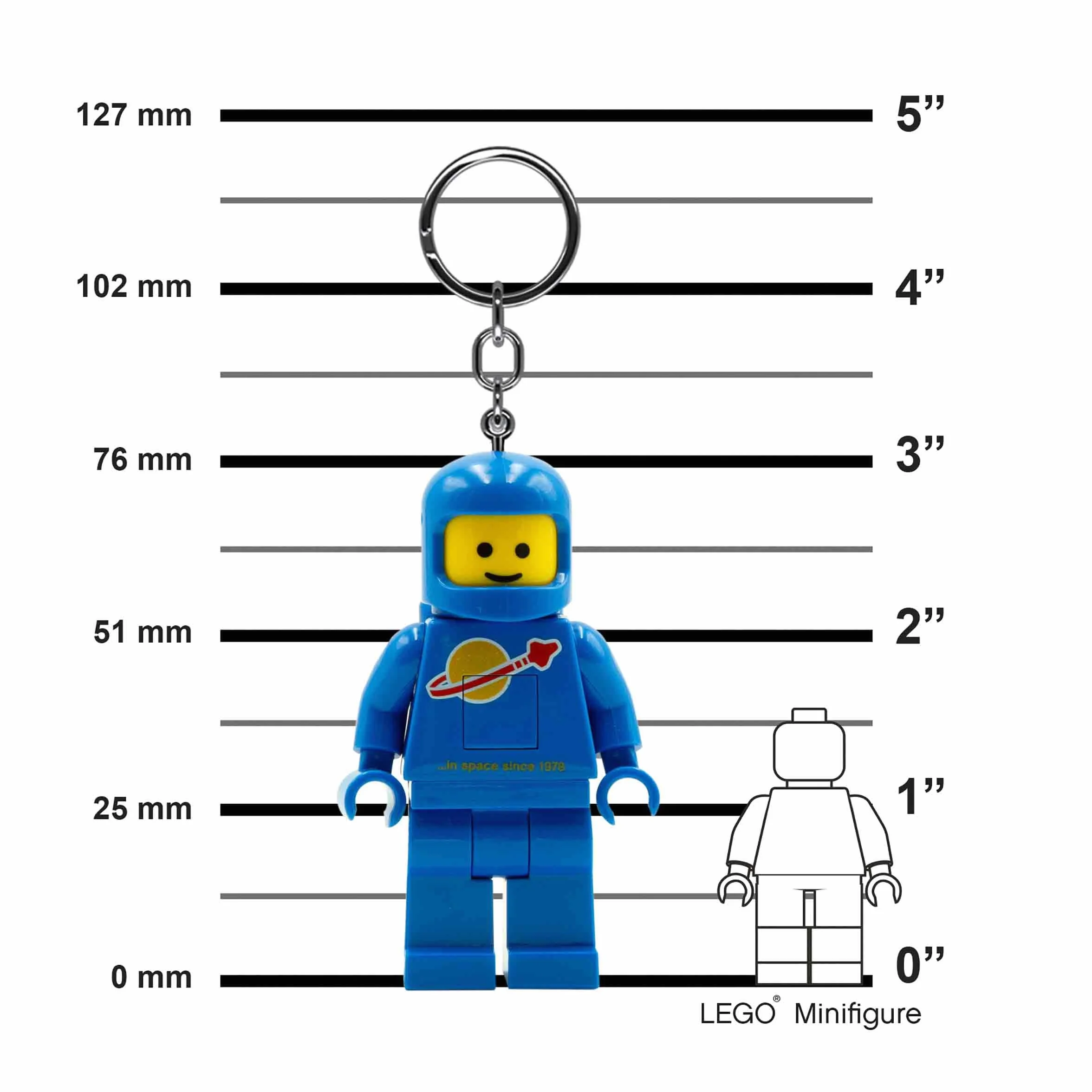 Lego Iconic Latarka LED breloczek do kluczy dla fanów Iconic, fantazyjna zabawka dla dzieci, figurka 76 mm, 2 baterie CR2025 w zestawie