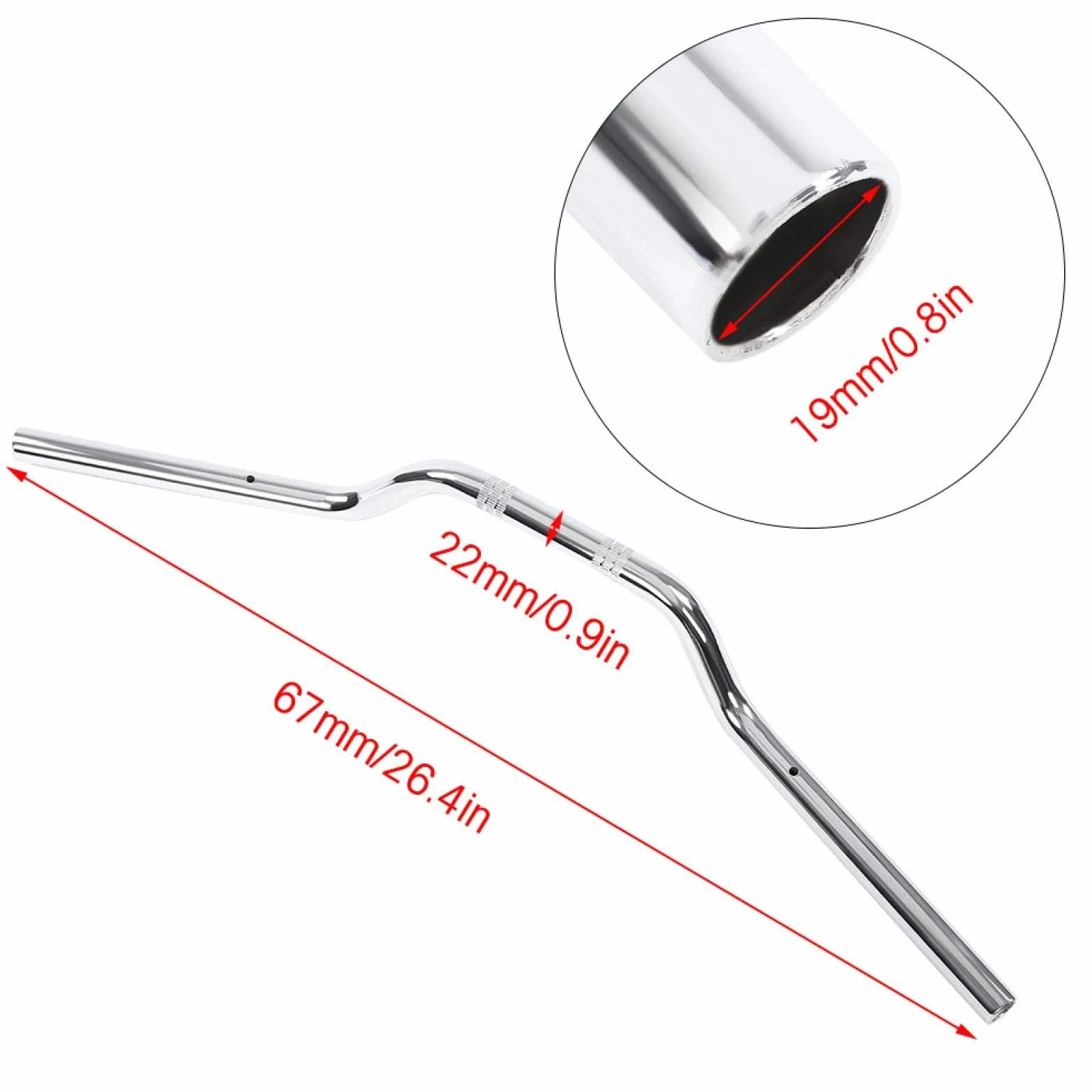 Kierownica motocykla, uniwersalna kierownica motocykla 7/8 "22 mm Drag Bar, wysoki uchwyt Tracker ze stali (chrom)