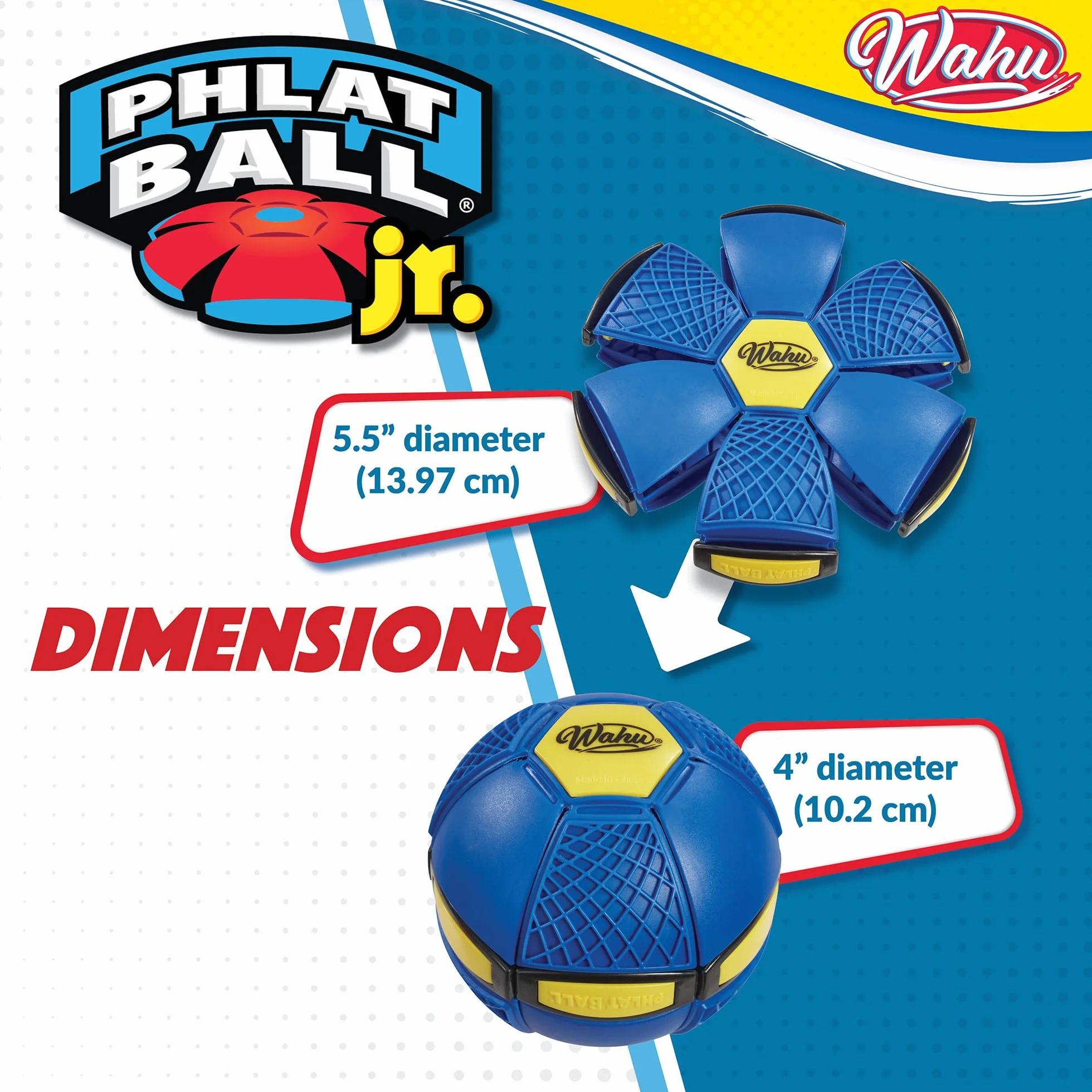 WAHU Phlat Ball Junior - niebieska (15 cm) | Rzuć dysk... Złap piłkę, idealna do ogrodu lub na plażę, zabawki na świeżym powietrzu dla dzieci | Od 5 lat