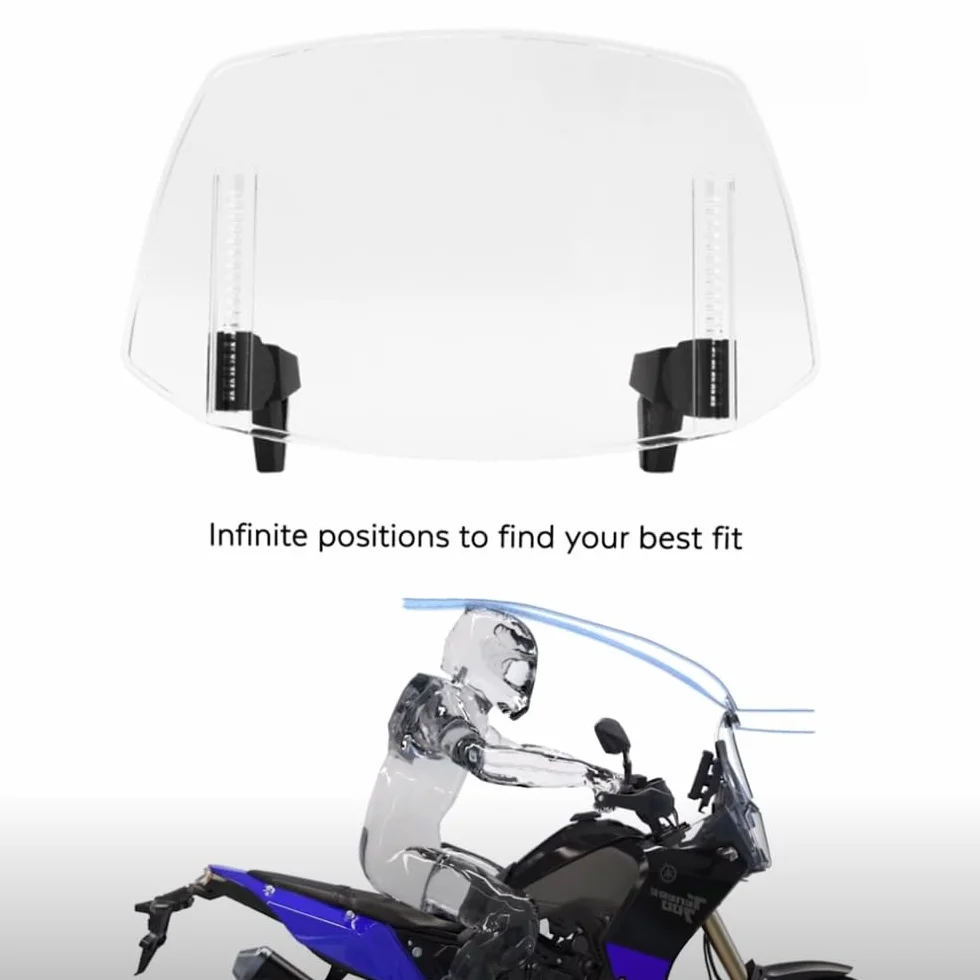 Nakładane przedłużenie szyby przedniej z regulowanym klipsem uniwersalne do motocykli przezroczysta niebieska