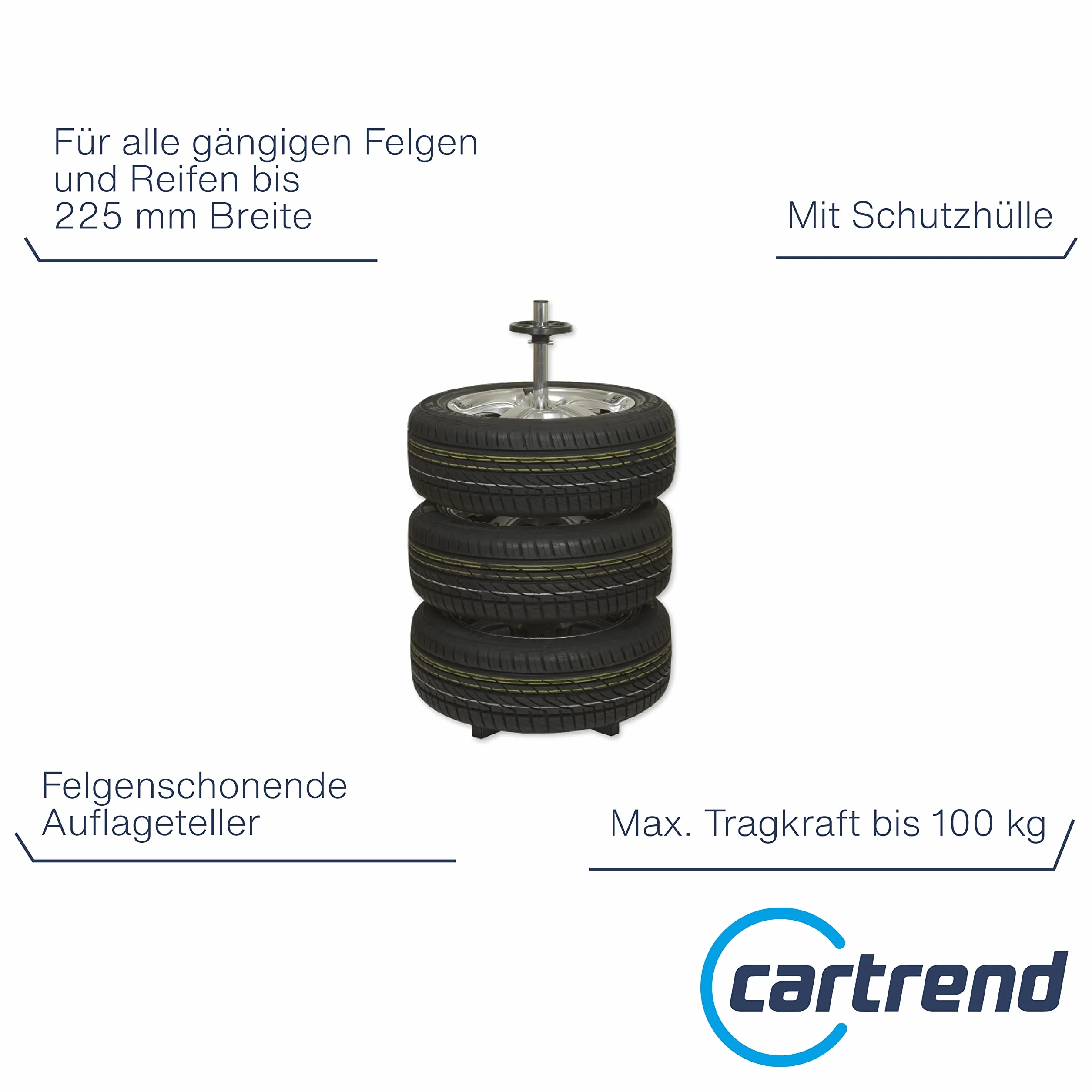 Cartrend Stojak Na Krawędź Felgi Z Ochronną Pokrywą Na Oponę Do 225 Mm