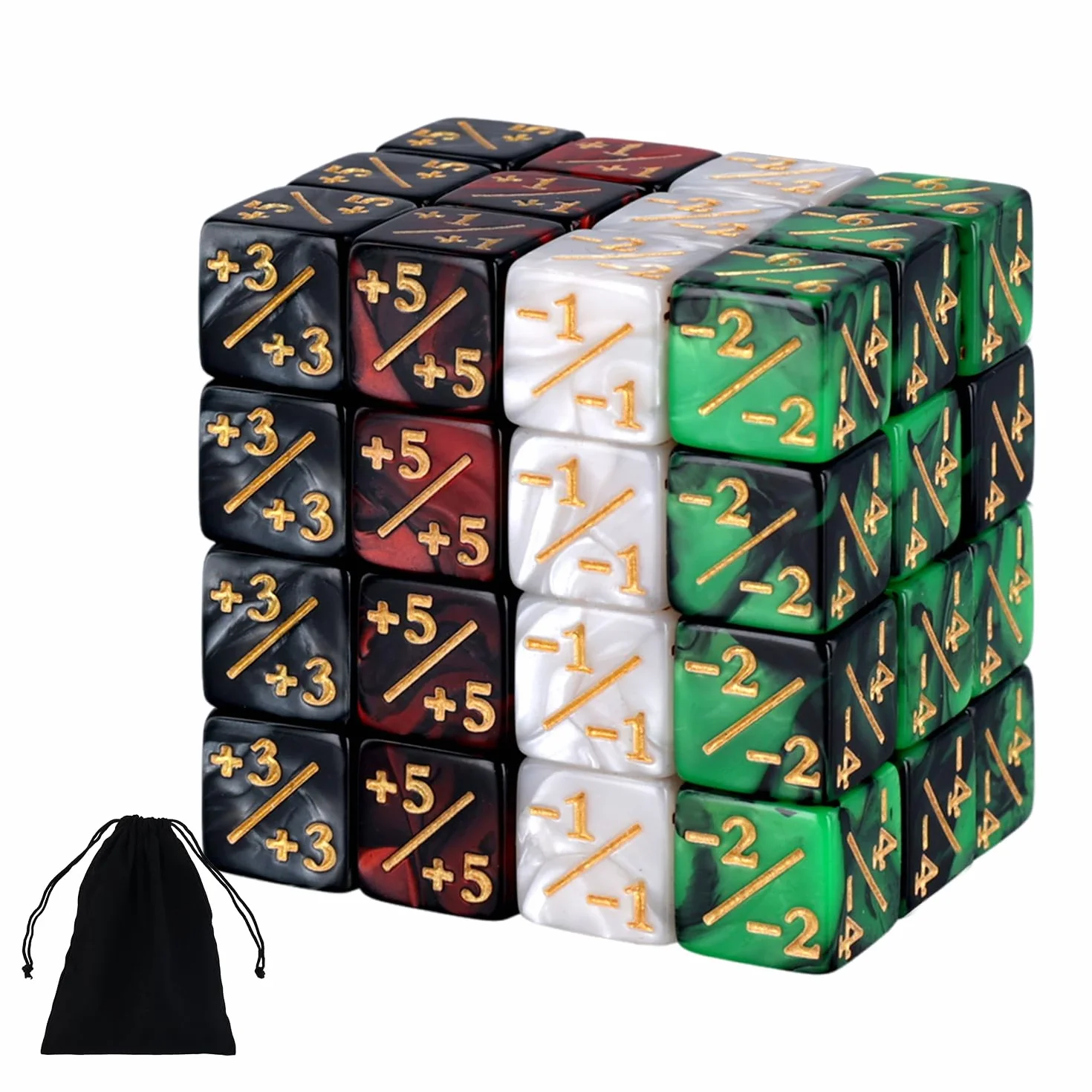 48 Sztuk Akrylowe Liczniki Kostek Token Dice, dla Magic The Gathering Dice Zestaw Liczniki Kosci Kompatybilna z MTG Akcesoria do Gier Karcianych na Impreze Gry Stolowe KTV Bary