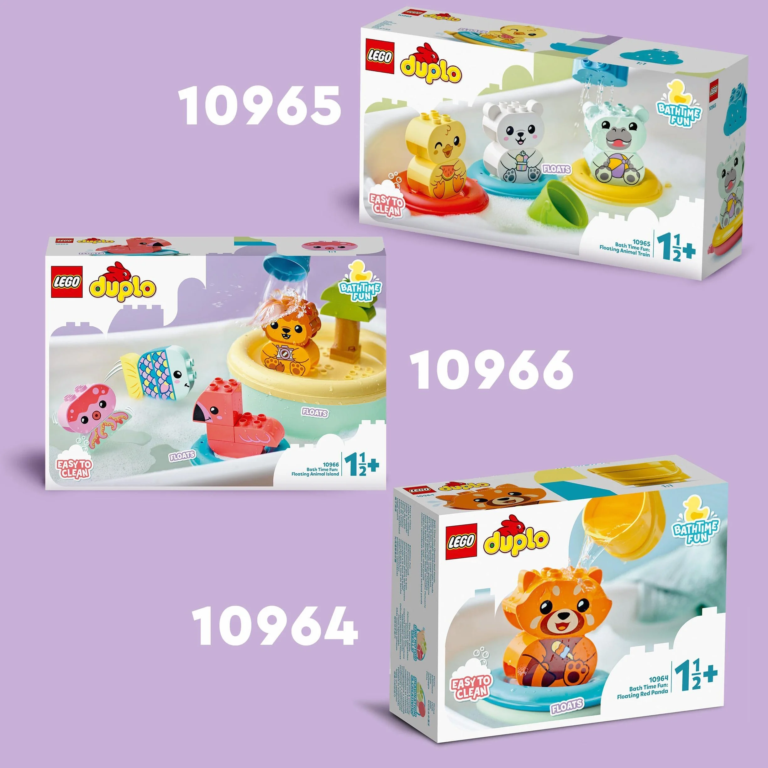 LEGO® DUPLO® 10965 Moja pierwsza zabawa w kąpieli: pływający pociąg ze zwierzątkami (14 elementów)