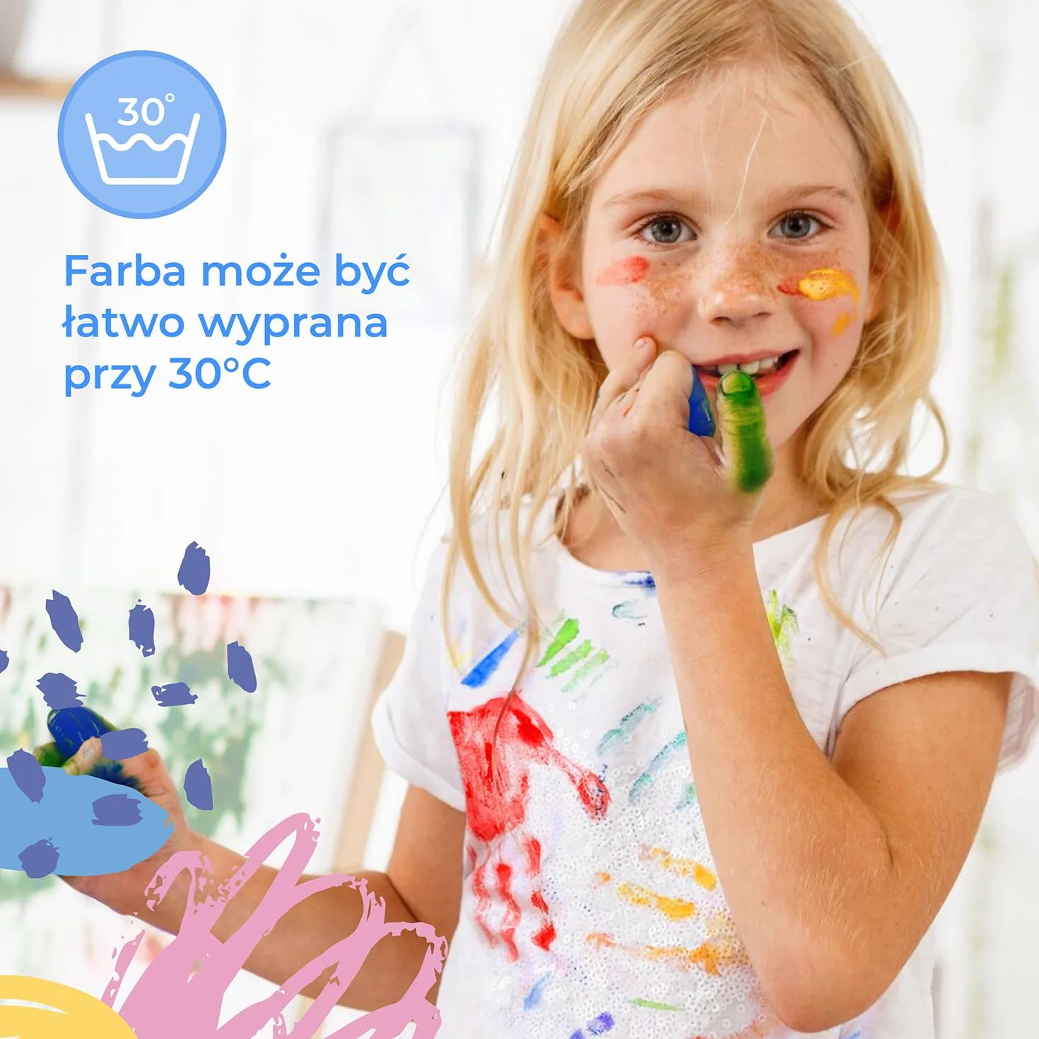 Colozoo Kids Finger Paint Set Inc. akcesoria do malowania | 8x100ml Colors Inc. złote i srebrne | bez parabenów, glutenu i laktozy, na bazie wody, wegańskie | łatwe do czyszczenia i zmywania