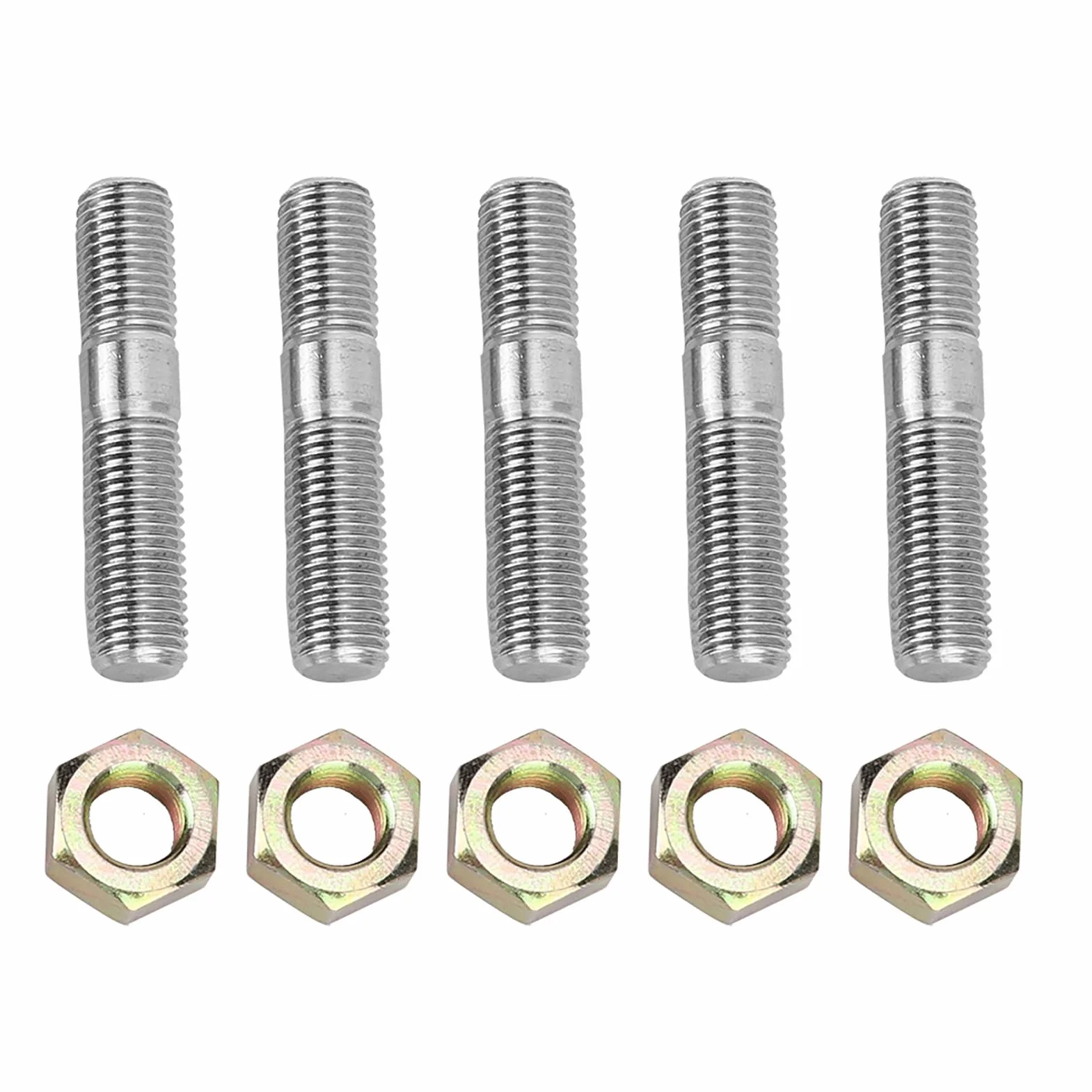 Zestaw Szpilek, Zestaw Szpilek Turbo M10x1.25 50mm, 5 Szt. Nakrętek i śrub z łbem, Zestaw Naprawczy ze Stali Nierdzewnej Pasuje do DSM 1G, EVO1~10