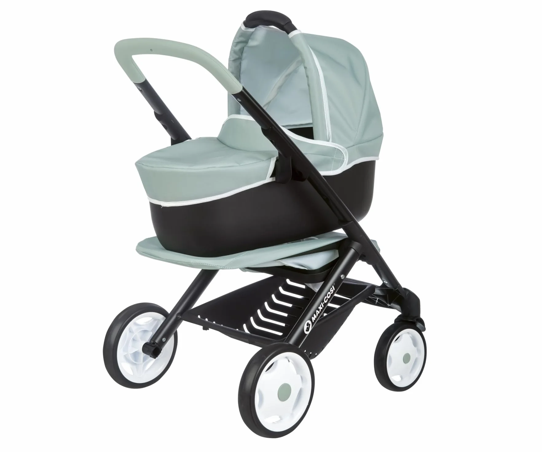 Smoby7600253120 Maxi Cosi & Quinny Wózek głęboki 3w1 dla lalki do 42cm, gondola, spacerówka z koszykiem, wysokość rączki 64 cm
