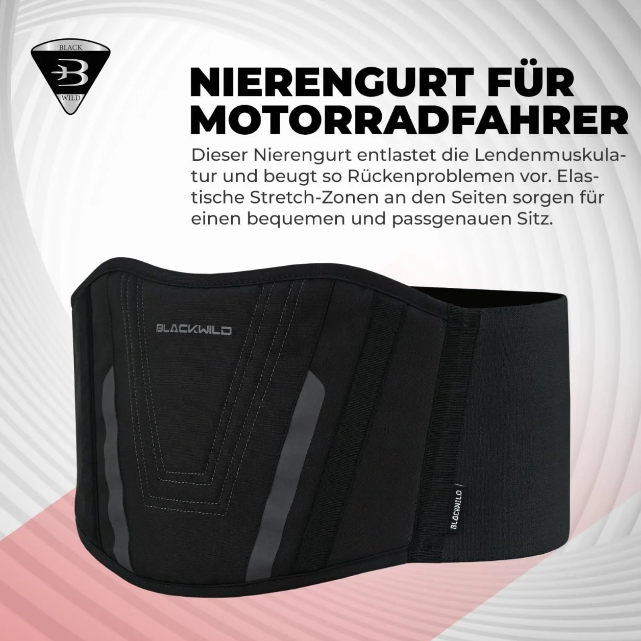 BLACKWILD pas nerkowy motocyklowy czarny stabilizacja ocieplacz podparcie lędźwiowe