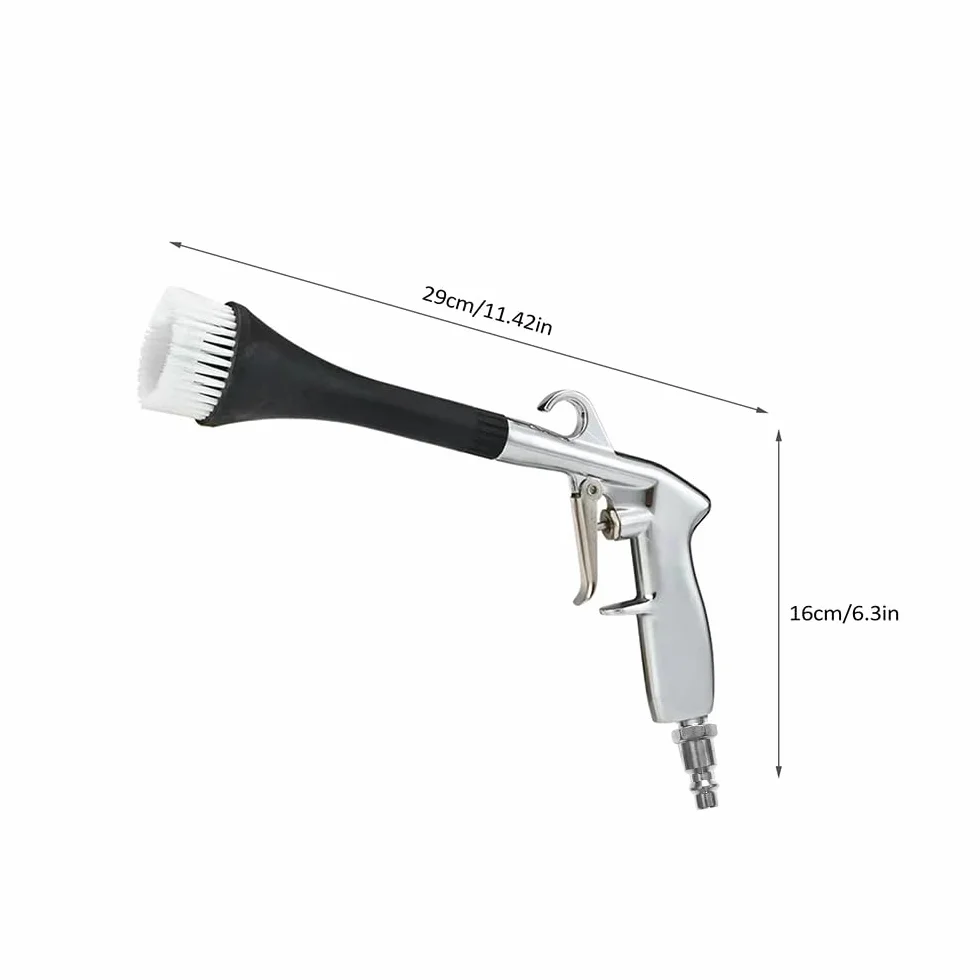 Shkalacar samochodowy pistolet do czyszczenia pistoletu pneumatycznego z 2 dyszami, do tapicerki samochodowej, fotelik dywanowy, złącze wtyczki EU