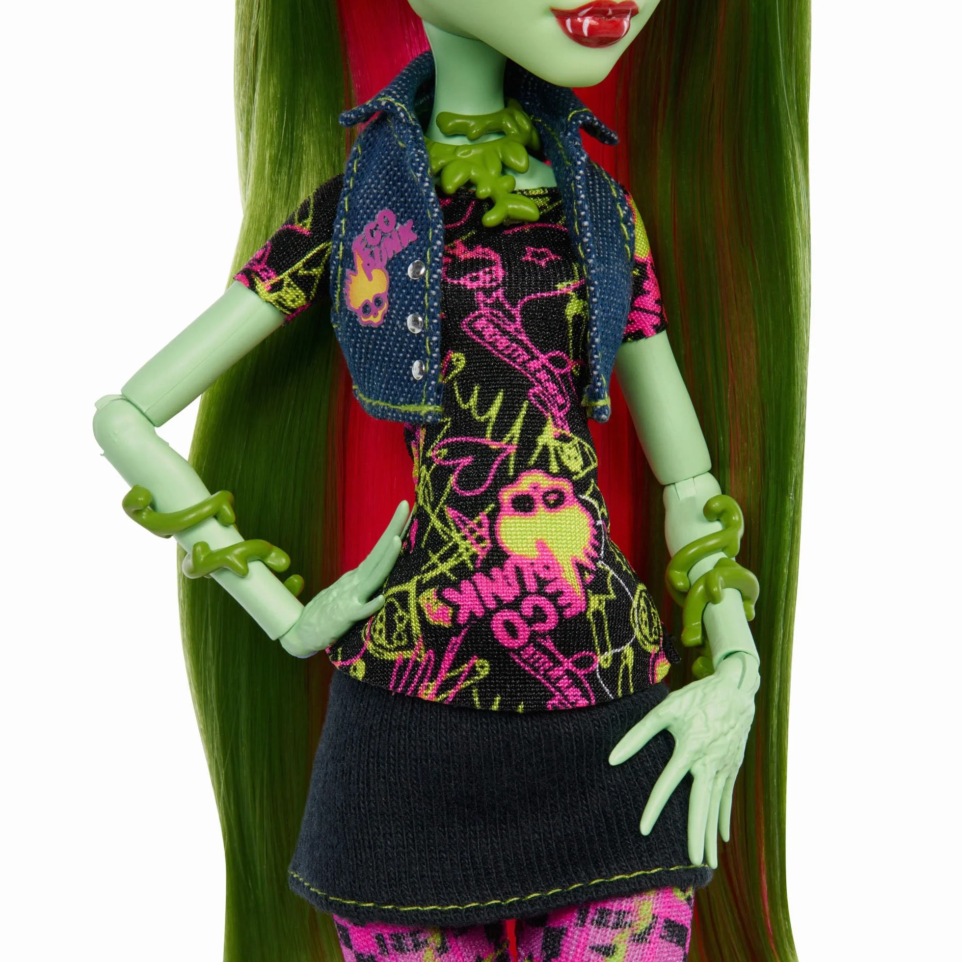 Monster High Venus McFlytrap Reprodukcja Lalka kolekcjonerska, podstawka, pamiętnik i zwierzątko Chewlian, zabawka dla dzieci 6+, fanów i kolekcjonerów, JHK58