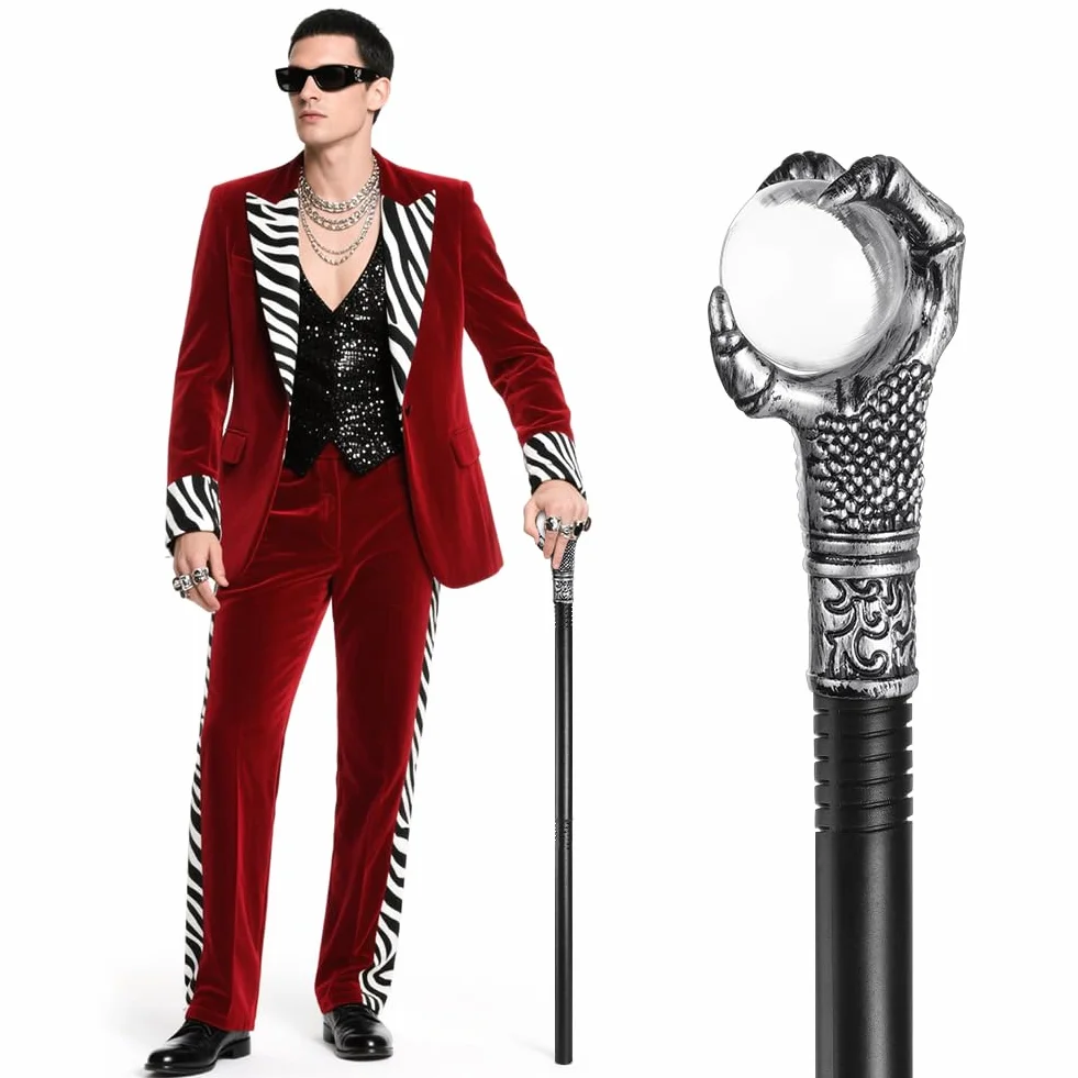 AUYAO Halloween pazur piłka trzcina rekwizyt kij dla dzieci królewski król berło zabawka srebrny pazur piłka różdżka dorośli pazur piłka laska kij personel do przebierania się wydarzeń tematycznych