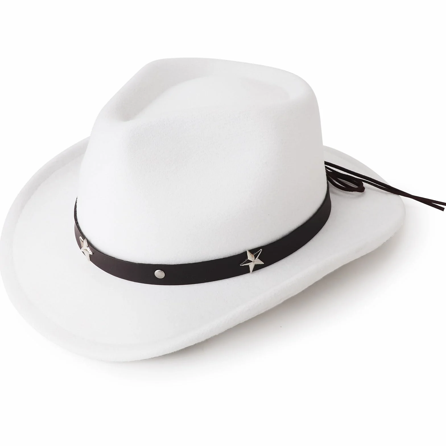 DRESHOW Kowbojski Kapelusz dla Chłopców i Dziewczynek Klasyczna Zachodnia Filcowa Fedora Zapięcie na Pasek Retro Panama Kapelusze Unisex Zwijane Czapki dla Dzieci 4-12 Lat