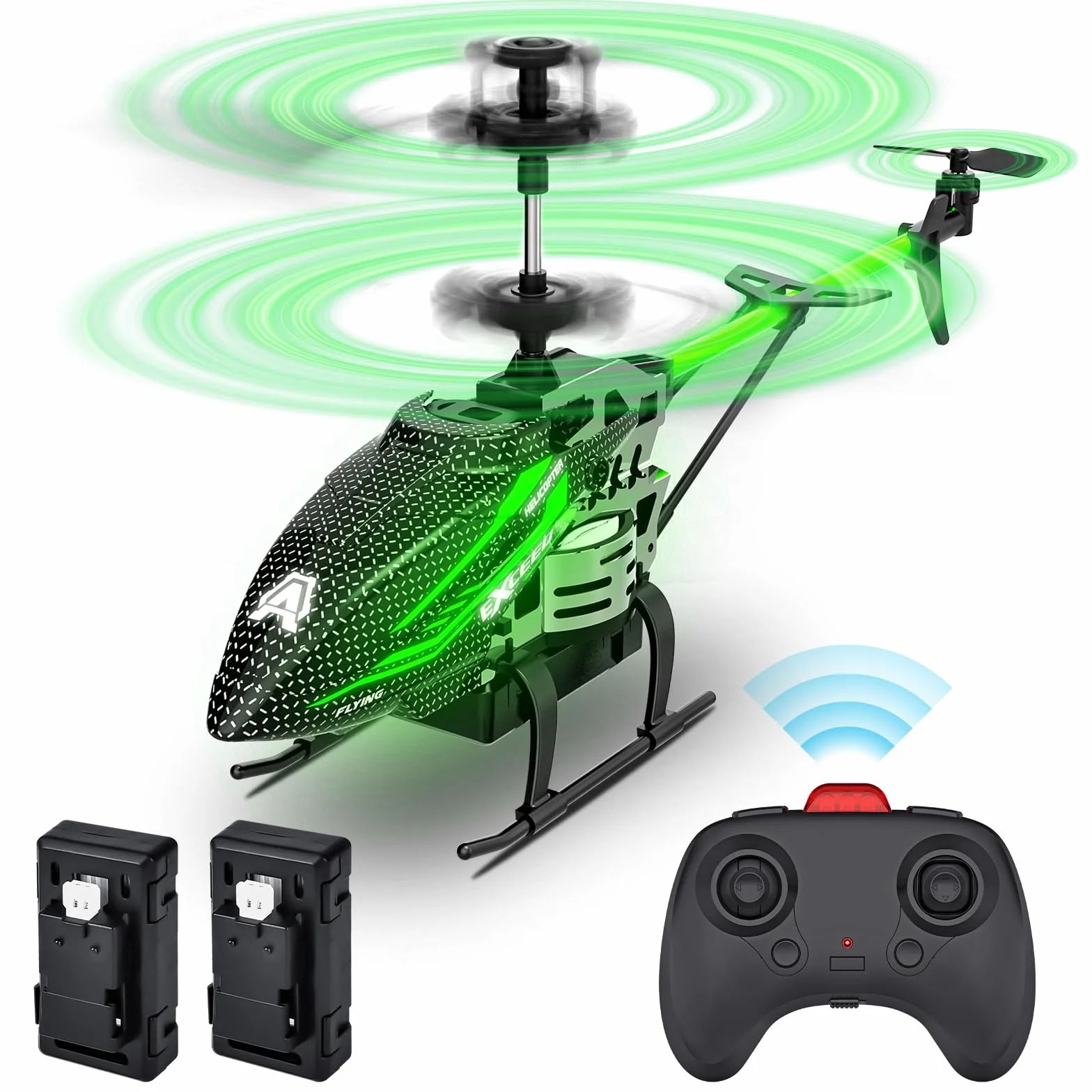 BuzzoXerex Zdalnie sterowany helikopter, 2.4G RC Helikopters, dziecko z oświetleniem LED i 3,5 kanałów, zdalnie sterowany samolot z żyroskopem i stałą wysokością, idealny prezent dla dzieci dorosłych