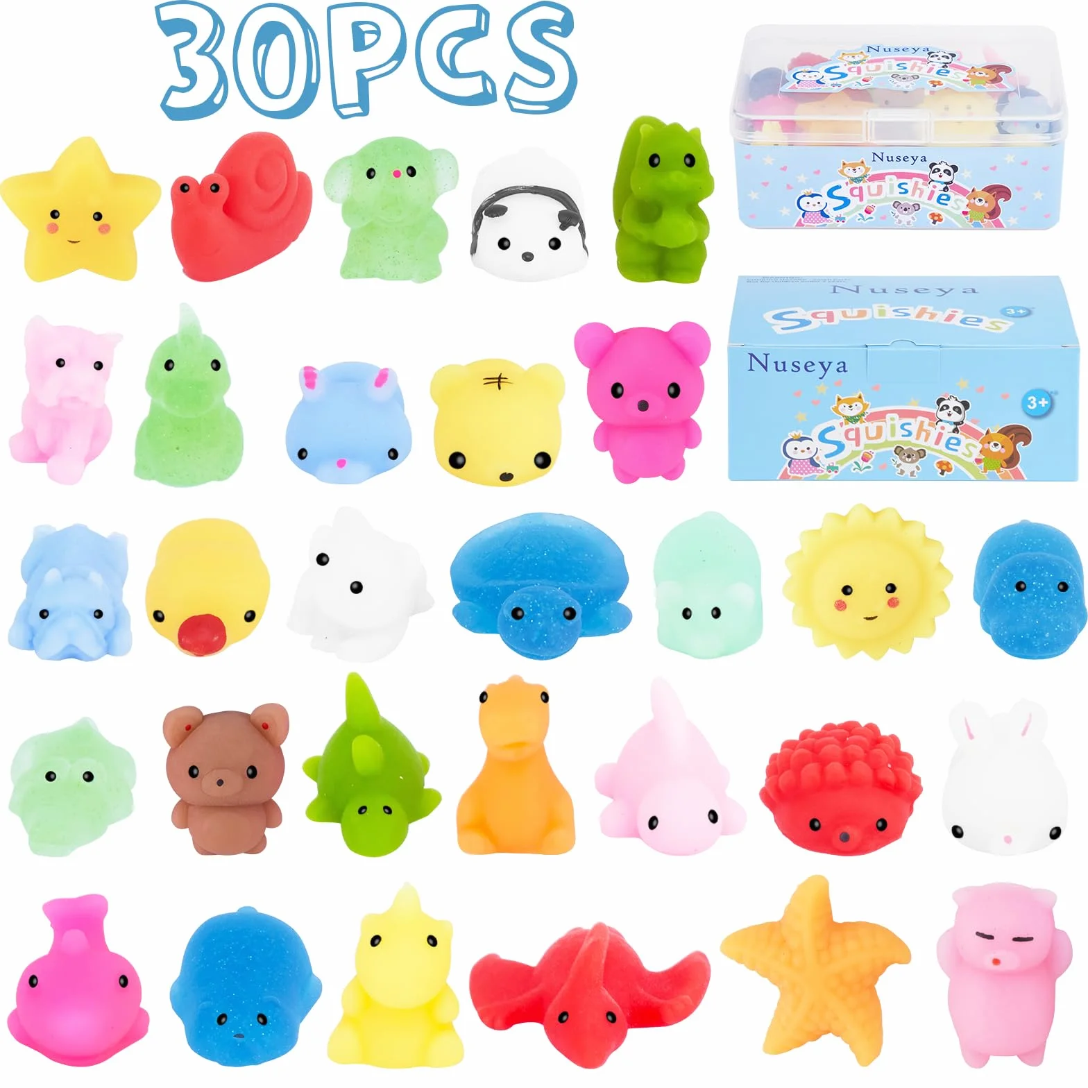 Mochi Squishy Toys 30 szt nie duplikatów luzem Squishy Fidget zabawki na przyjęcie upominki Boże Narodzenie prezent urodzinowy dla dzieci dziewczyny chłopca walentynki Wielkanoc klasa nagrody