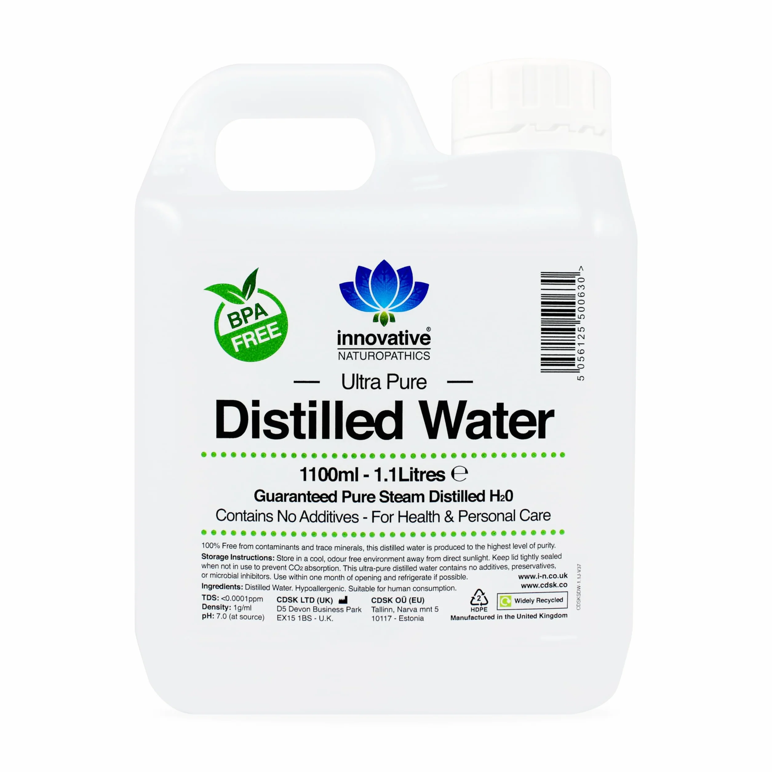 Woda destylowana - 100% czysta para destylowana H2O - 1100 ml (2)