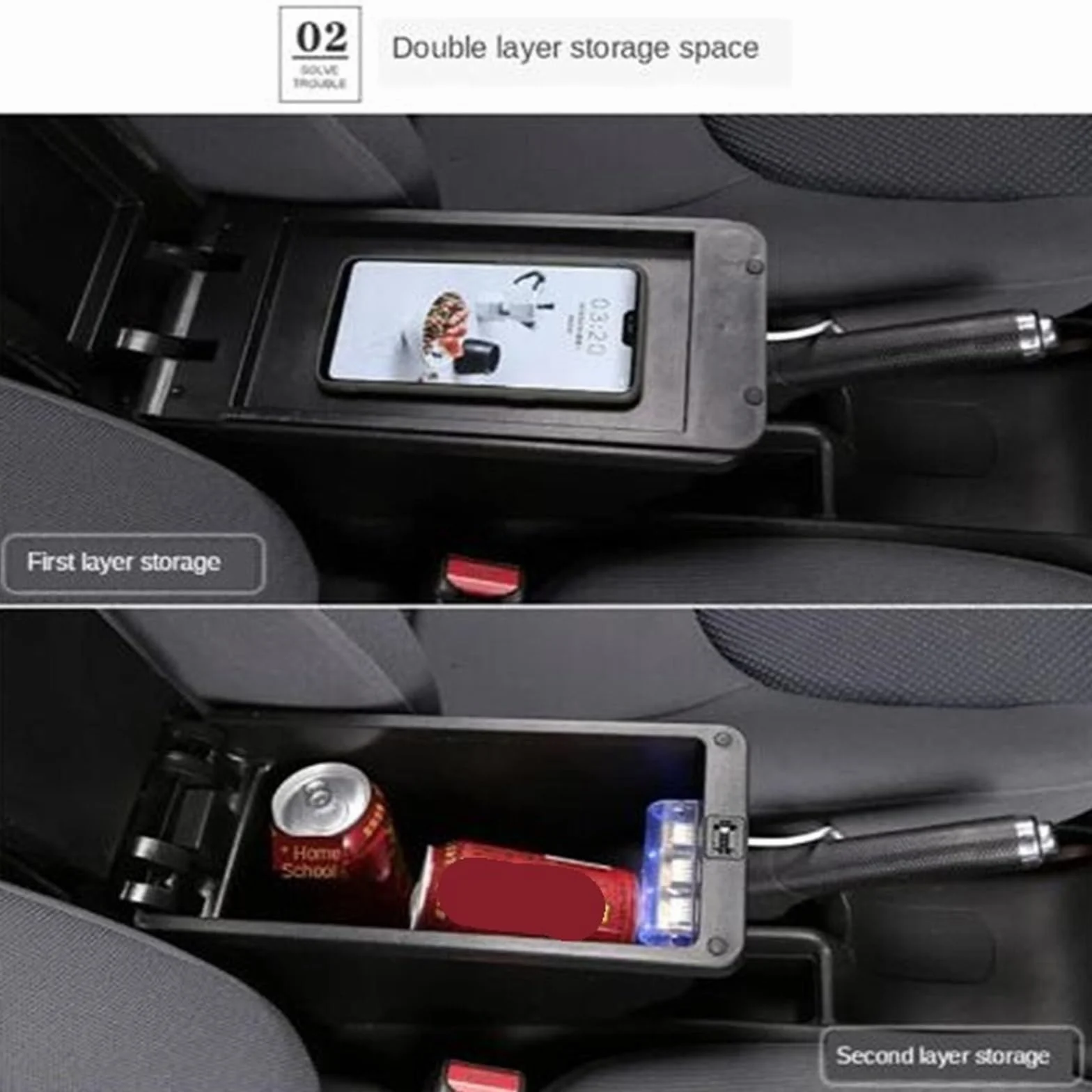 Armsteun Richter Bush Uniwersalny podłokietnik samochodowy Uniwersalny model podłokietnika Akcesoria samochodowe Schowek Części do modernizacji(A1 Black red NO USB)