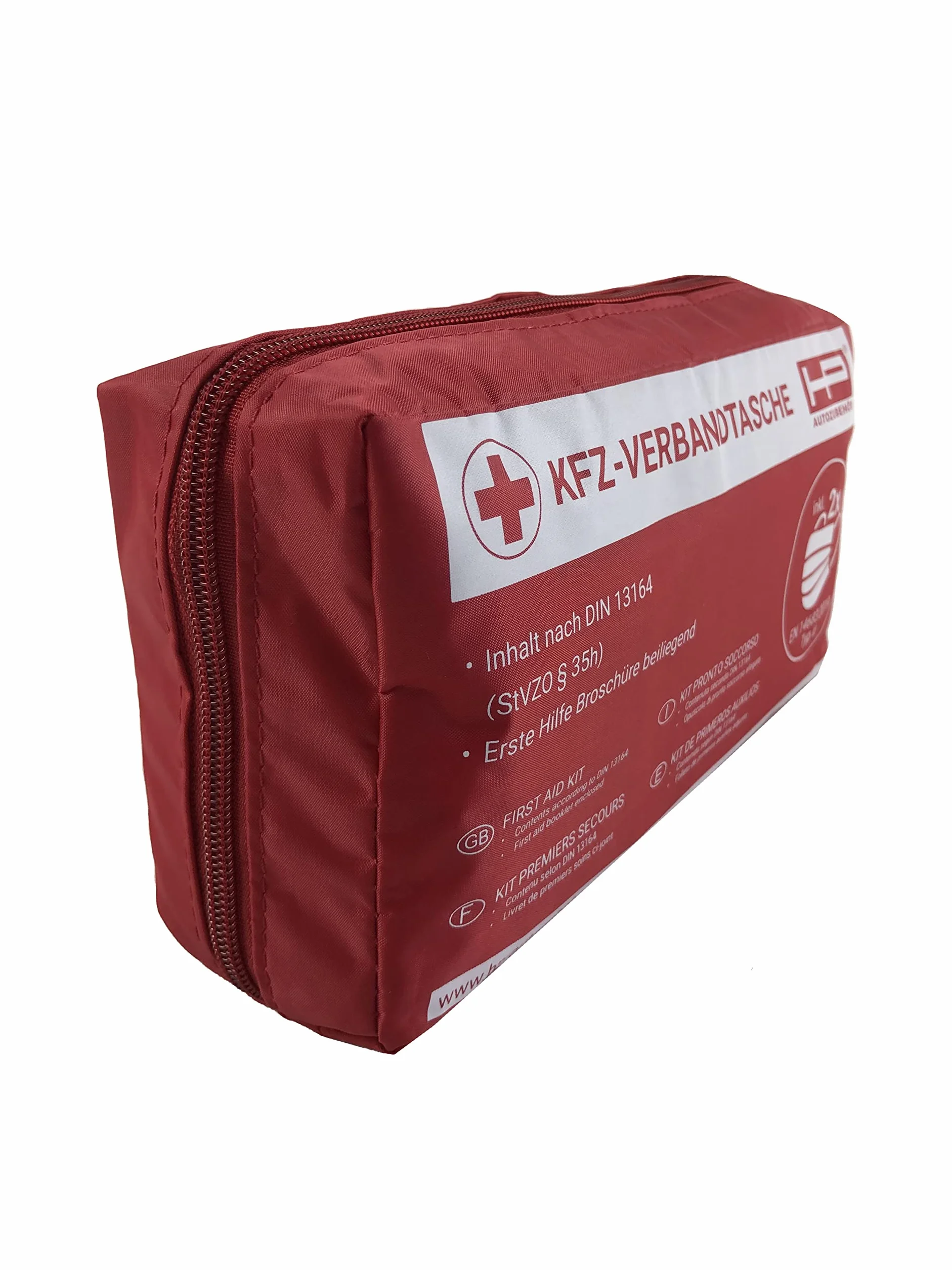 HP Autozubehör 10049 apteczka samochodowa 2022 nowa apteczka pierwszej pomocy, zestaw awaryjny do samochodu, DIN 13164:2022, First Aid Kit czerwona