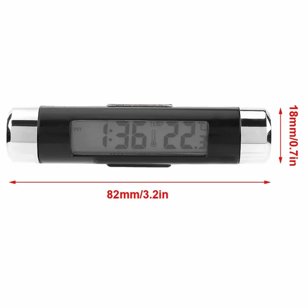 Jadeshay Cyfrowy termometr do zegarka, 2 w 1, cyfrowy zegar samochodowy, termometr do pomiaru temperatury, mini monitor z wyświetlaczem LCD czas temperatury