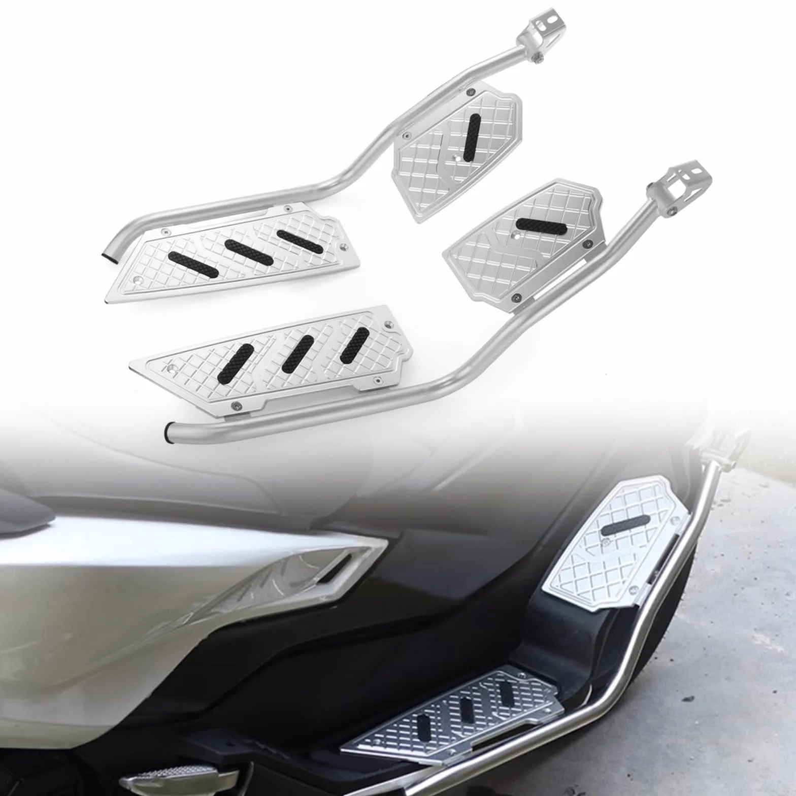 Zderzak drążek ochronny do podnóżka Honda Forza 125 300 350 2017-2023 srebrny