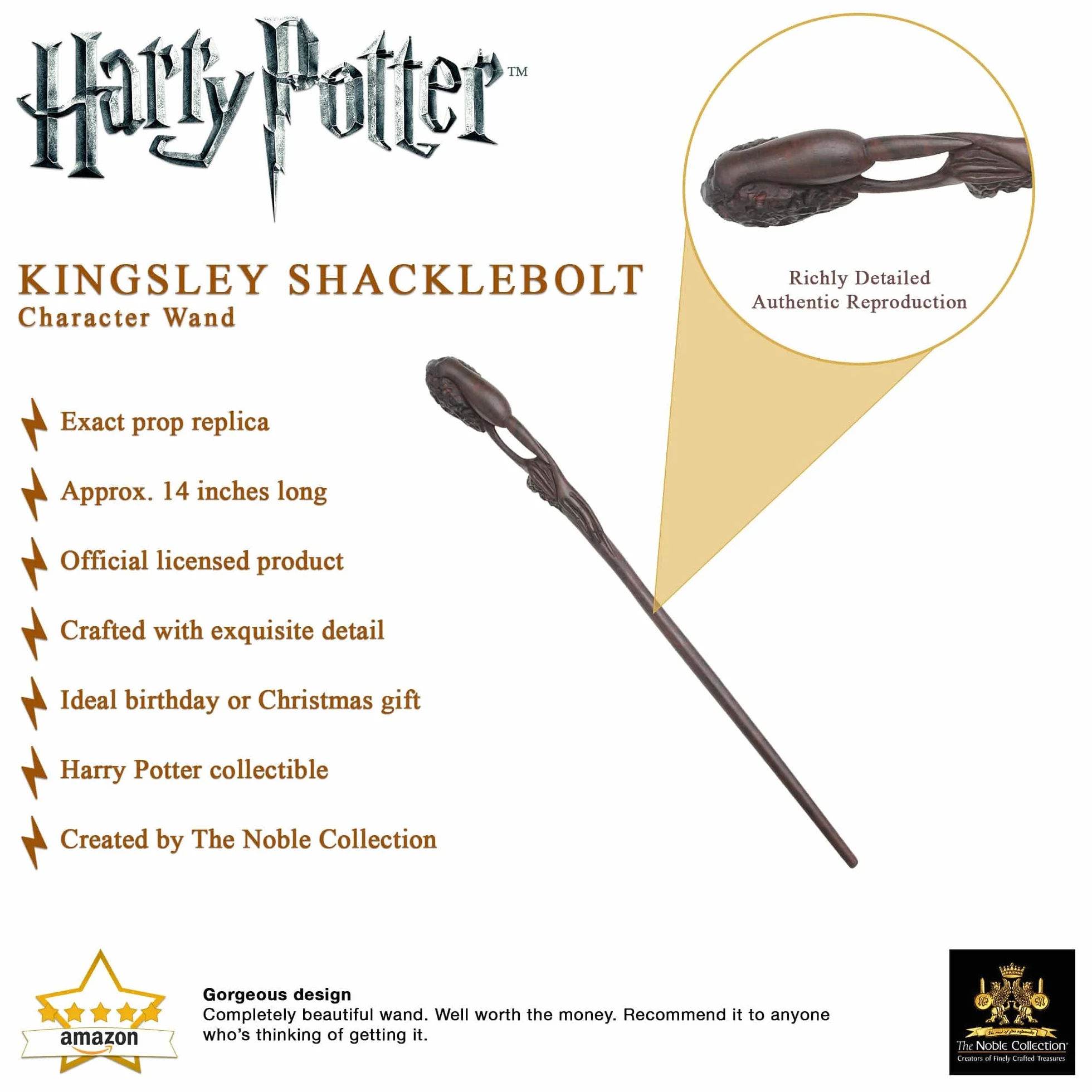 The Noble Collection Kingsley Shacklebolt Character NN8286, różdżka, wielokolorowa