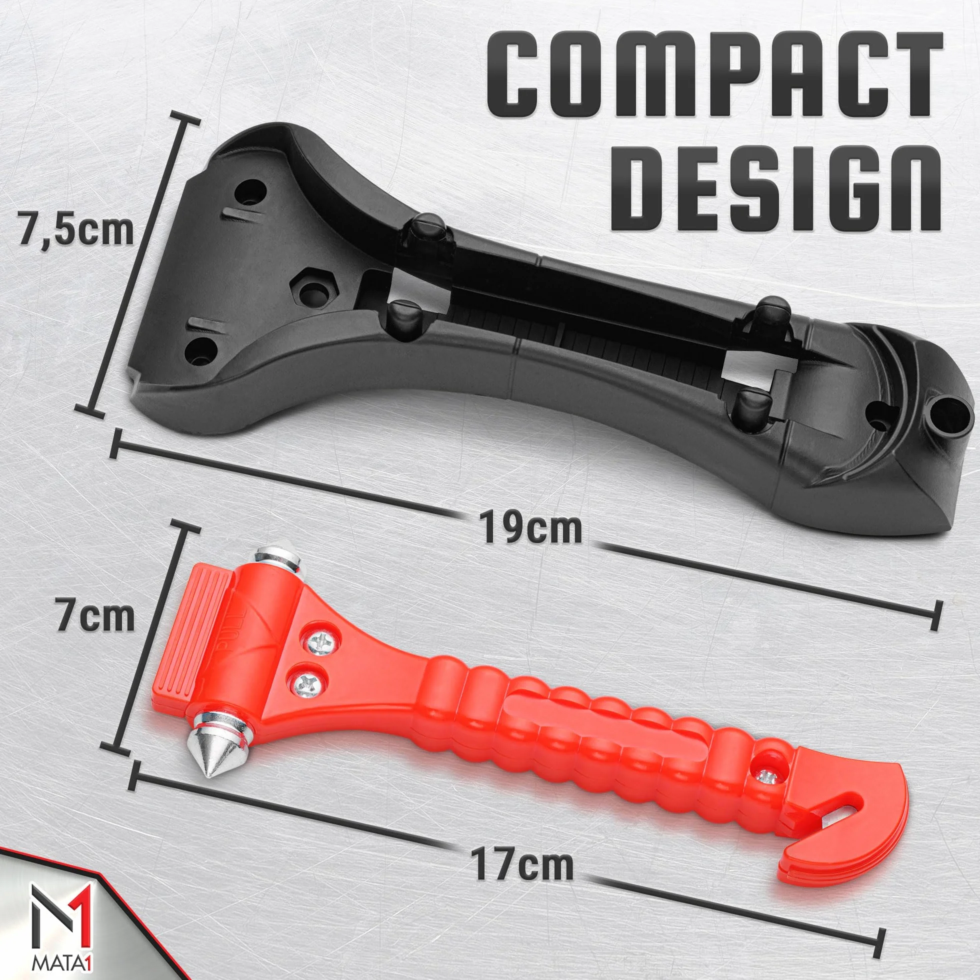 Mata1 Emergency Hammer Seatbelt Cutter 2 Pack Car Window Breaker Auto Escape Tool