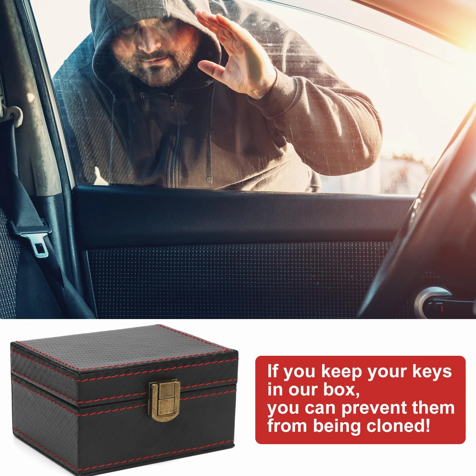 TNSLAND Keyless Go etui ochronne na kluczyki samochodowe blokada sygnału Faraday Box RFID (11,5 x 9 x 6,2 cm)