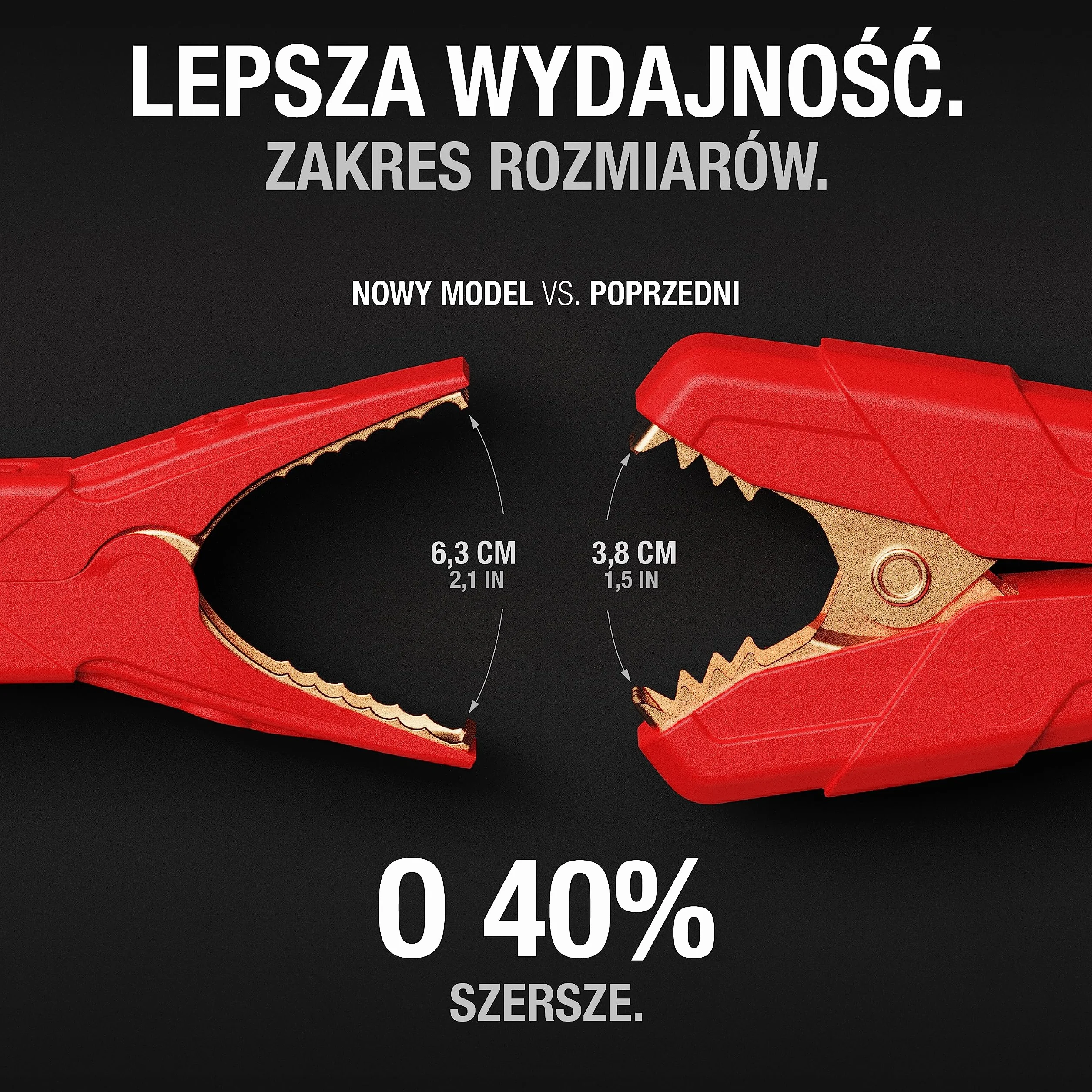 NOCO GBC003 Boost HD Precyzyjne zaciski do akumulatora do urządzeń rozruchowych UltraSafe Lithium Jump Starter: GB20, GB40, GB50, GBX45