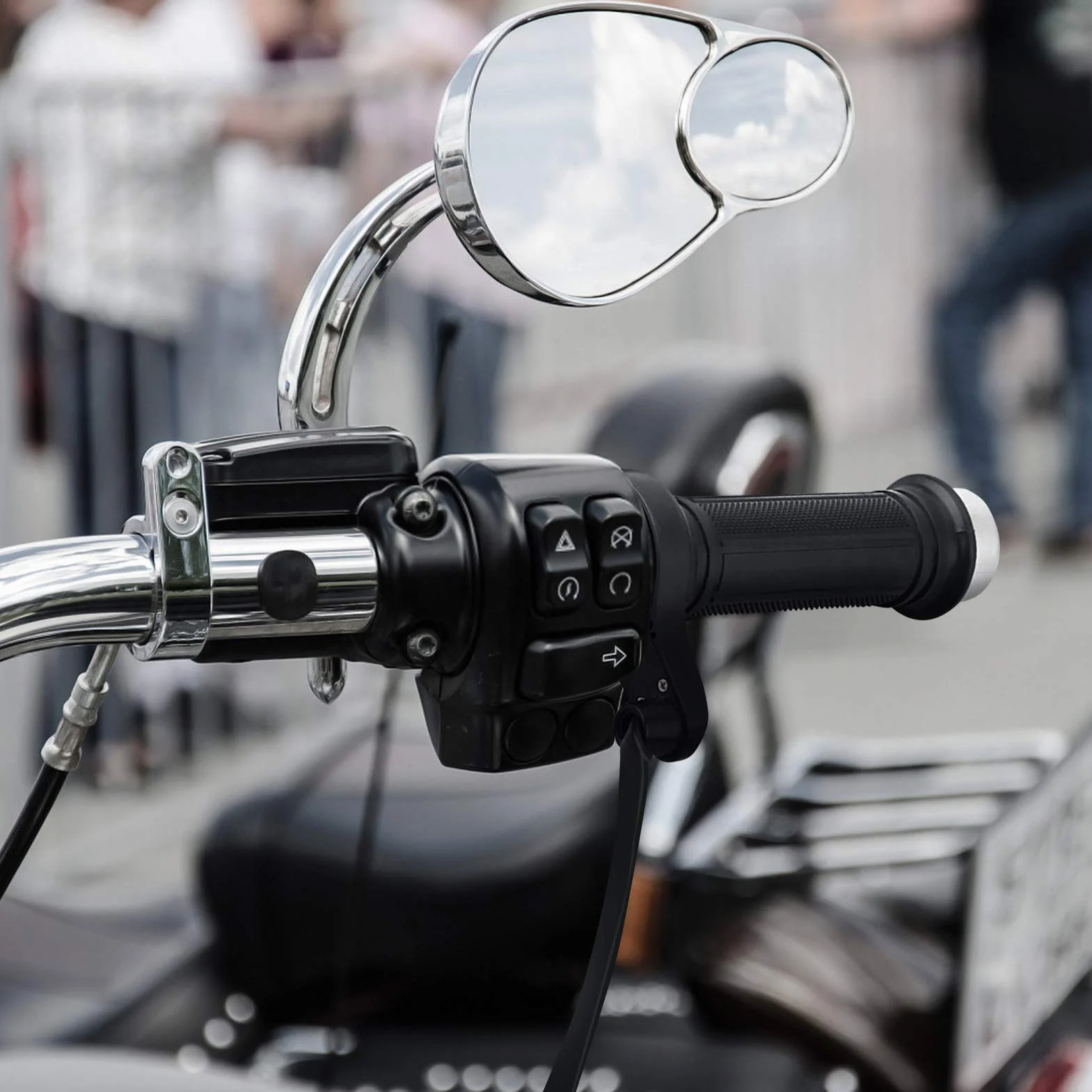 Podgrzewane manetki motocyklowe, manetki motocyklowe, podgrzewane manetki, kierownice motocyklowe, z osłonami i tulejami na kierownice uniwersalne 22 mm (7/8 cala) do motocykli (1 para)