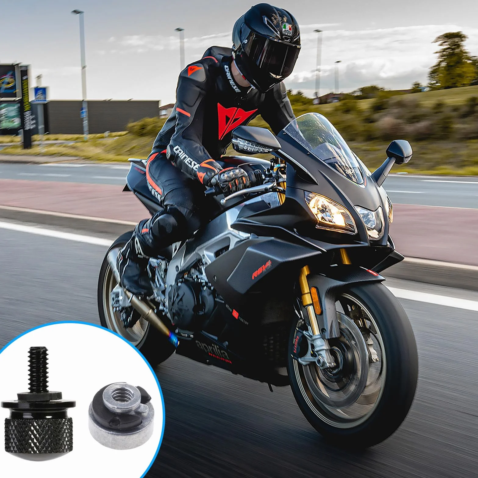 2 zestawy aluminiowe śrub do siodeł motocyklowych, śruba do siodła Harley, zestaw śrub i nakrętek do mocowania, zestaw śrub do siodeł motocyklowych, śruba do mocowania siodła motocyklowego, śruba do