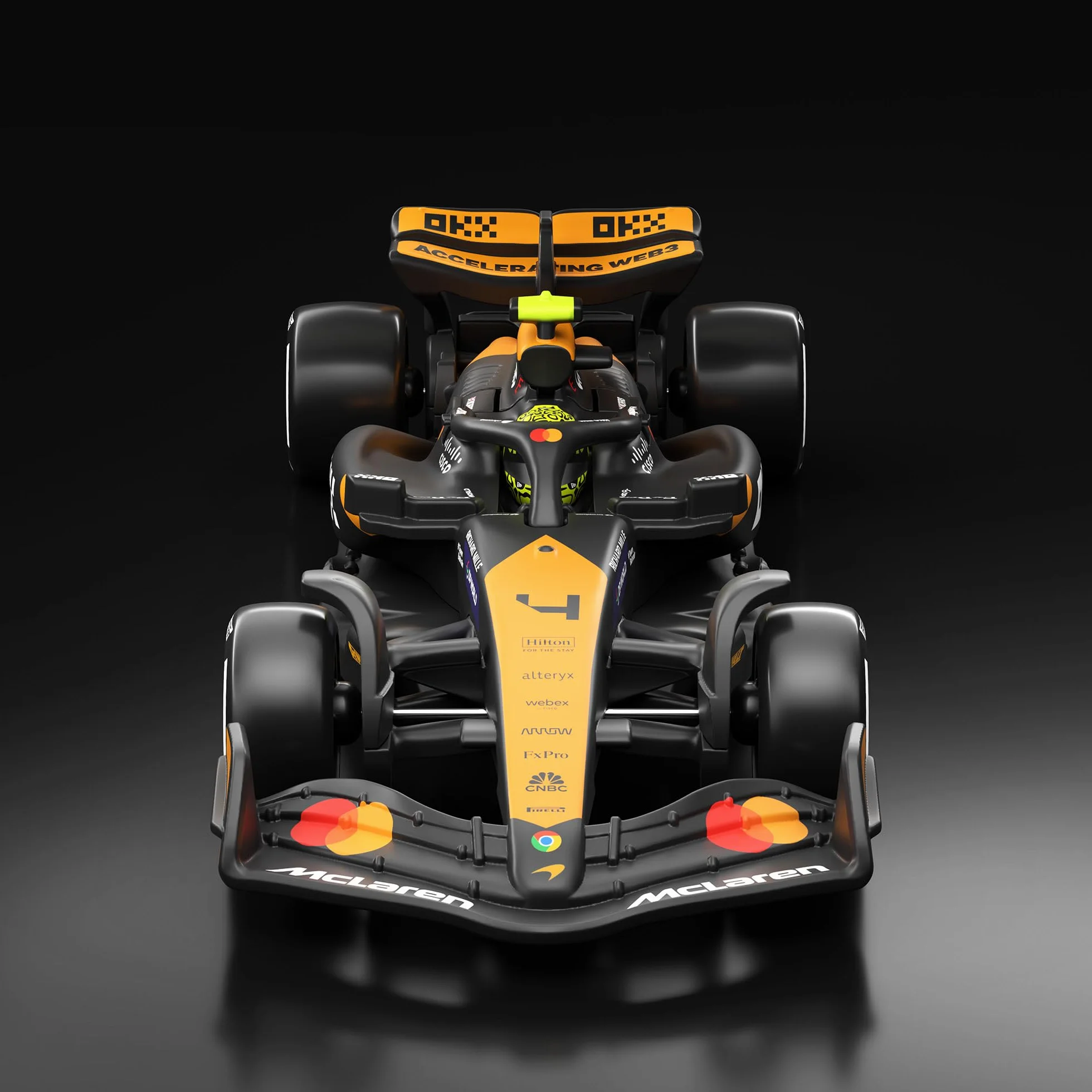 Hot Wheels Premium Formuła 1 Metalowy samochód wyścigowy w skali 1:64 Mc Laren, opony Real Riders i metalowa konstrukcja, bolid F1, zabawka auto, JBM11