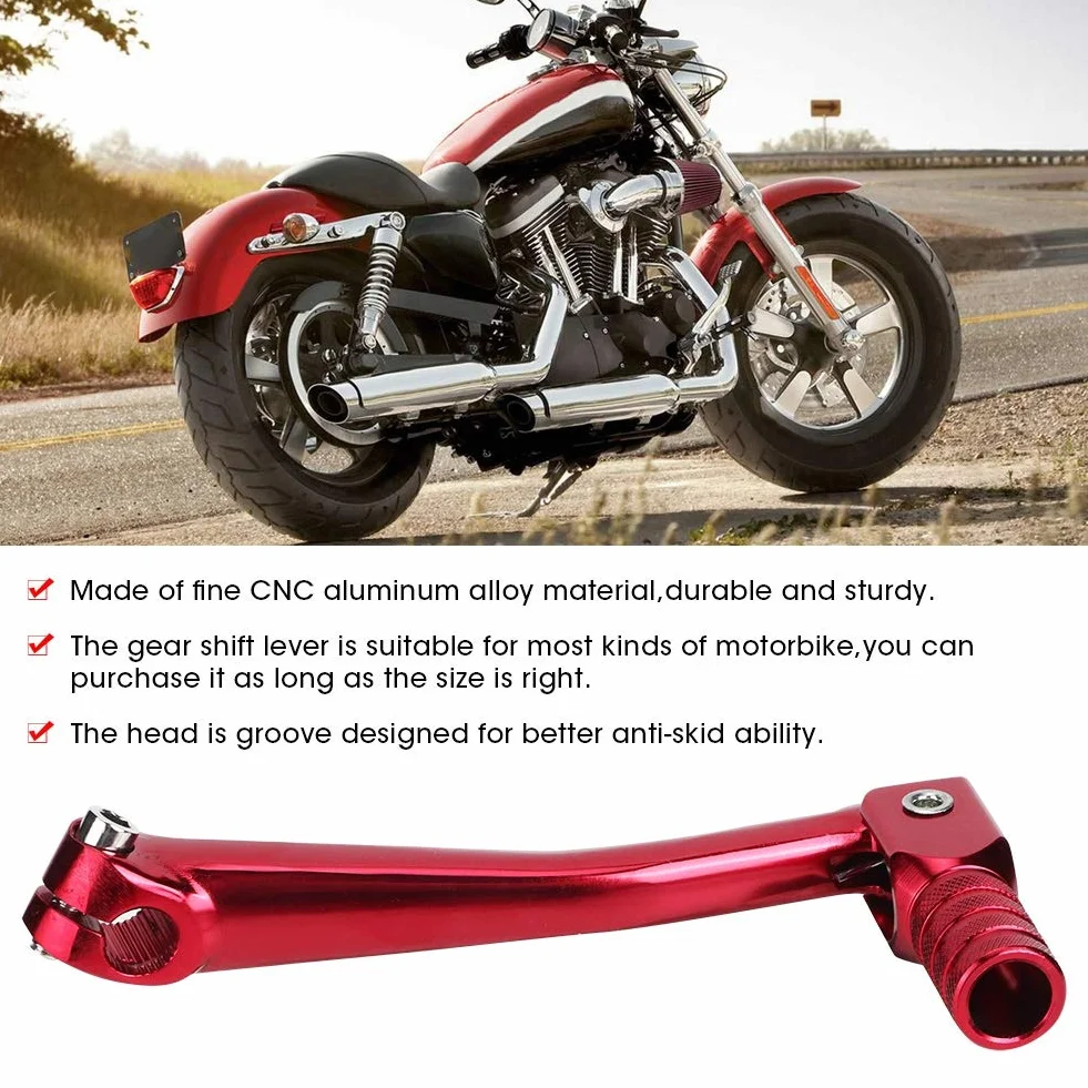 Pedał zmiany biegów motocyklowych aluminium CNC 11-14 mm składany