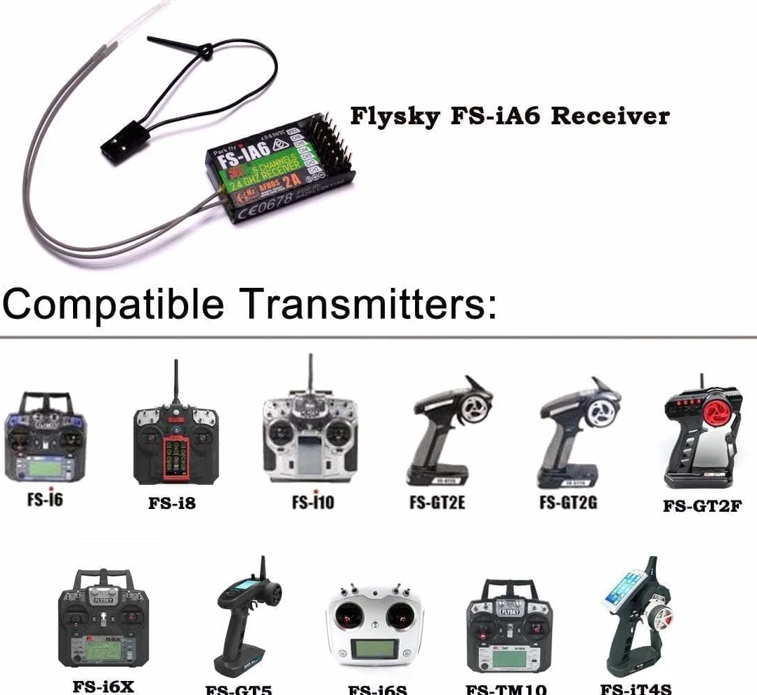 Flysky FS I6 AFHDS 2 A nadajnik radiowy 2,4 GHz, 6-kanałowy nadajnik + odbiornik FS IA6, system radiowy do samochodów wyścigowych RC, łodzi, helikopterów