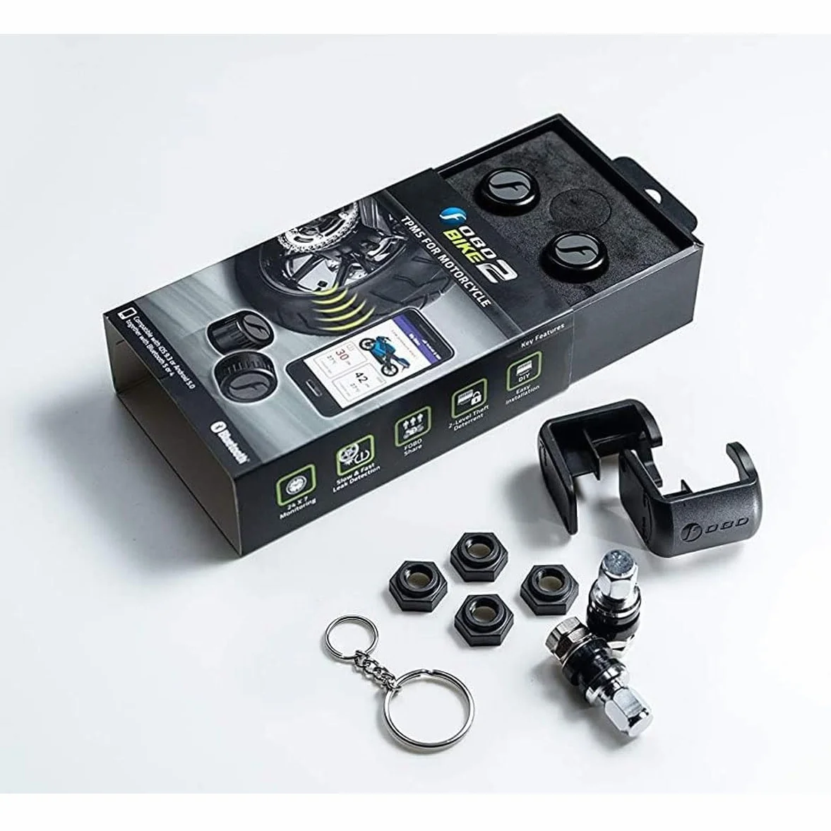 FOBO Bike 2 Bluetooth TPMS system kontroli ciśnienia w oponach do motocykli trike i przyczep