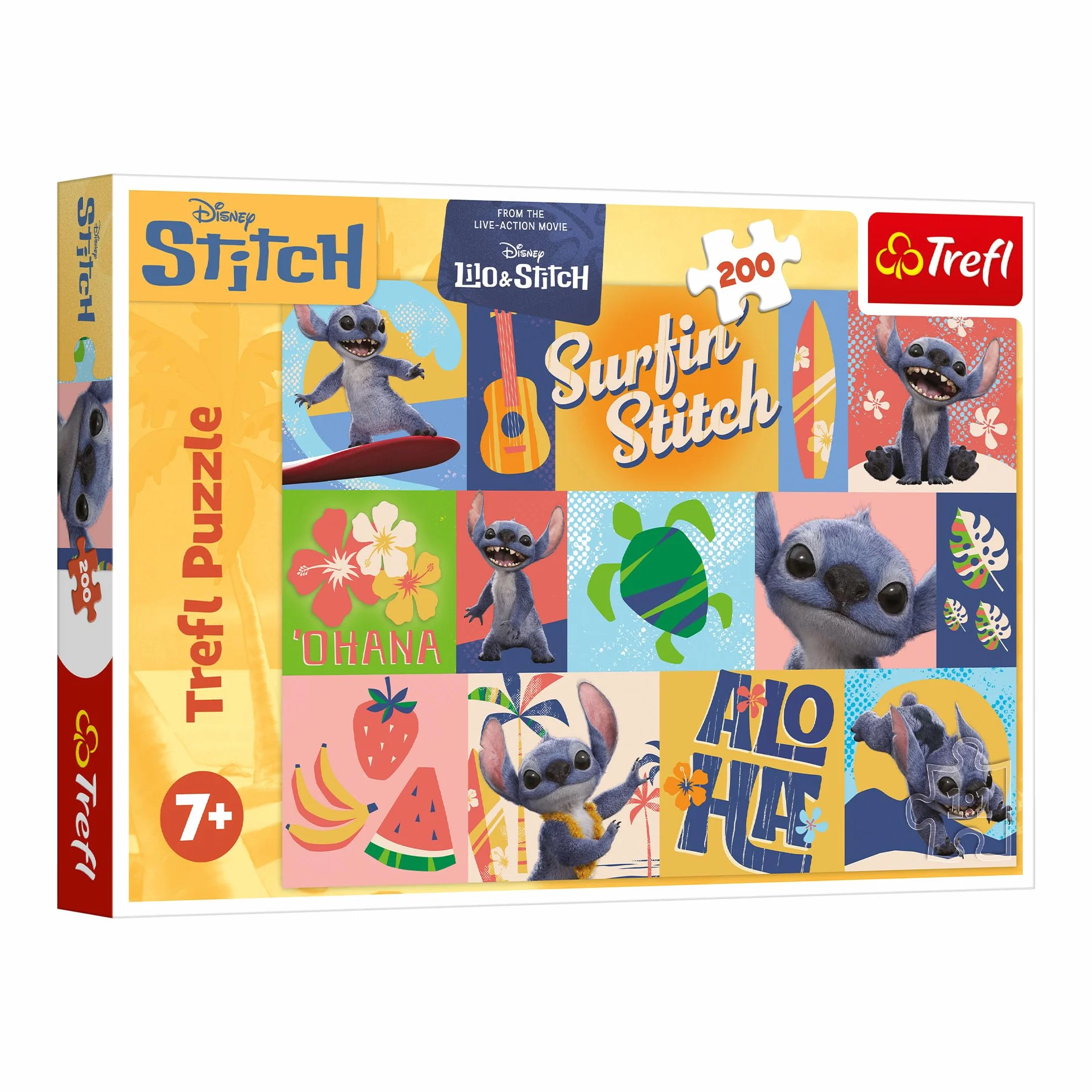 Trefl - Lilo & Stitch, Hawajskie Przygody - Puzzle 200 Elementów - Kolorowe Puzzle z Bohaterami Filmu, Kreatywna Rozrywka, Zabawa dla Dzieci od 7 lat