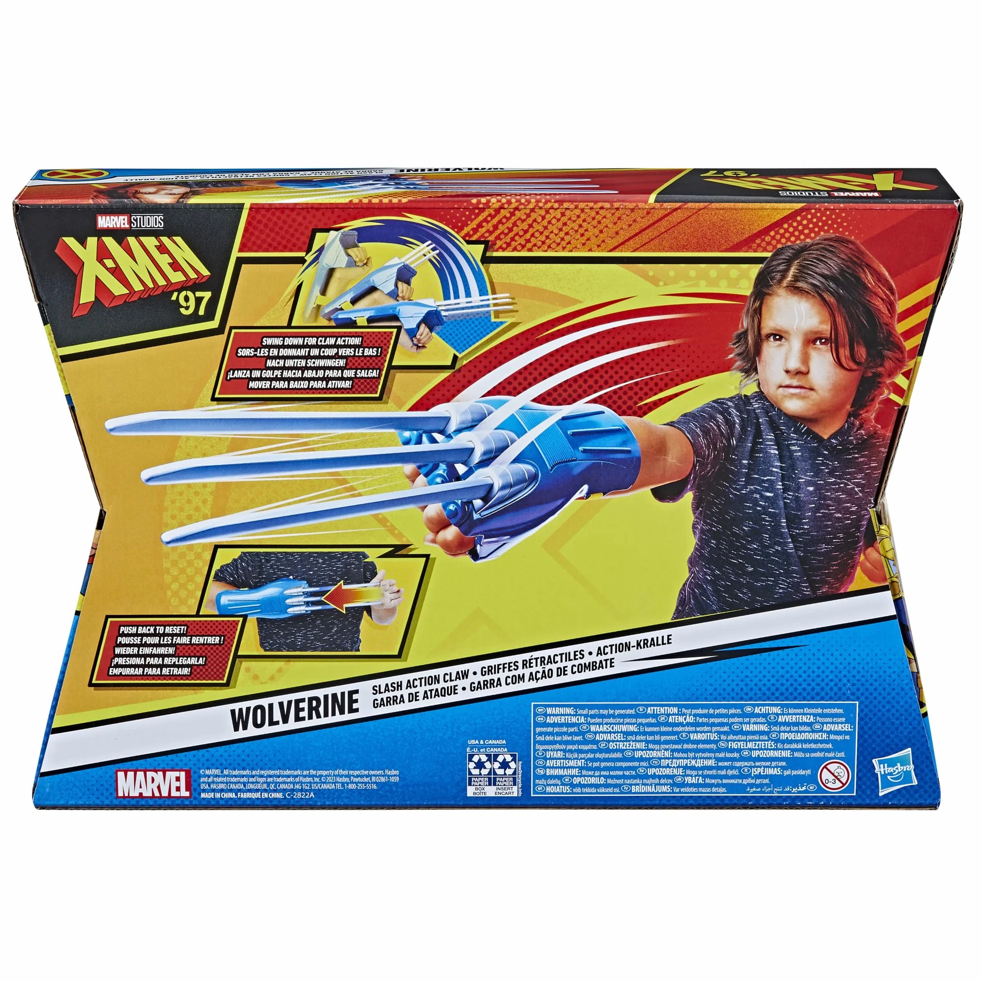 Marvel Studios X-Men '97 Wolverine Slash Action Claw zabawka do odgrywania ról, super bohater zabawki dla dzieci w wieku od 5 lat, niebieski