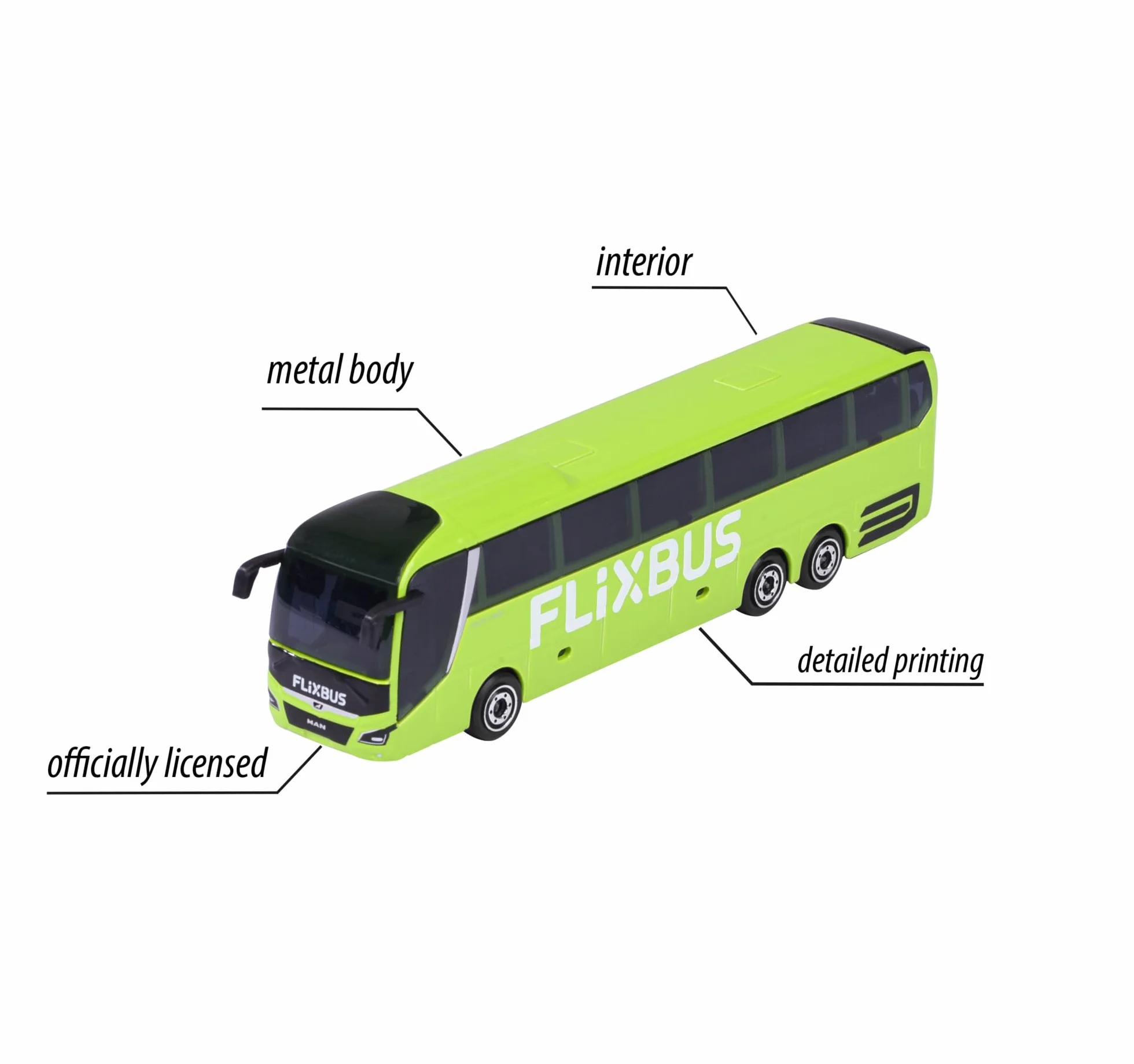 Majorette Flixbus Man City Lion'S Coach L Samochód Zabawkowy, Zielony/Czarny, Od 3 Lat