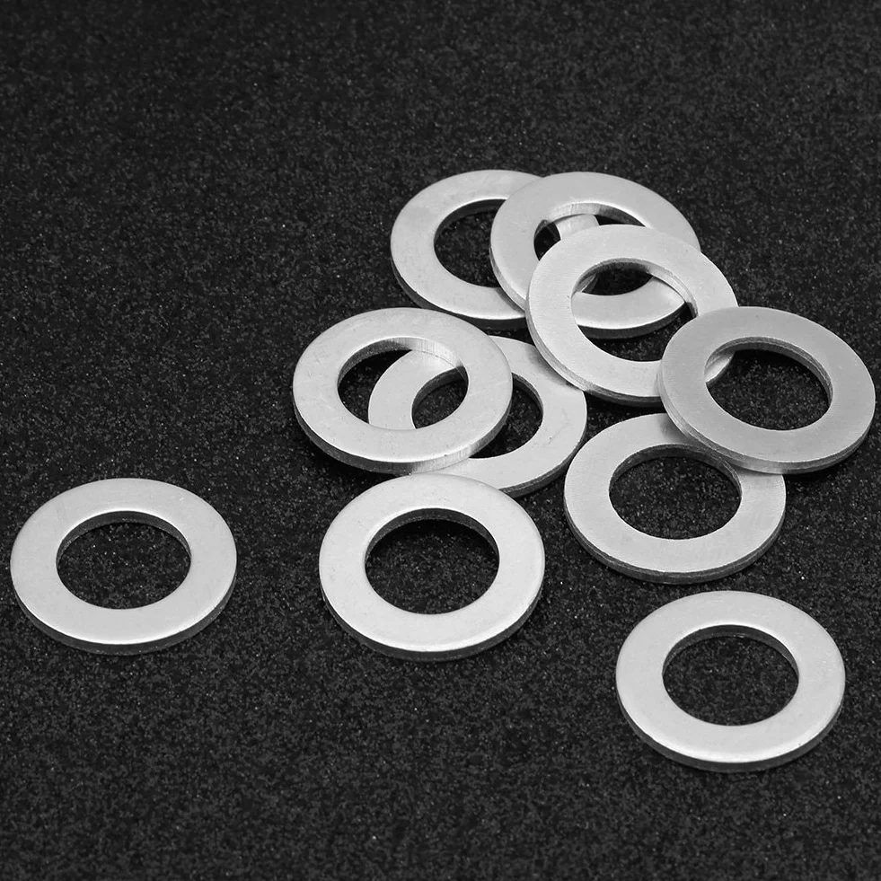 Uszczelki korka spustowego, auto 14 mm 10 sztuk Korek spustowy Podkładki dociskowe zgniatane Uszczelki 94109-14000 aluminium srebrne