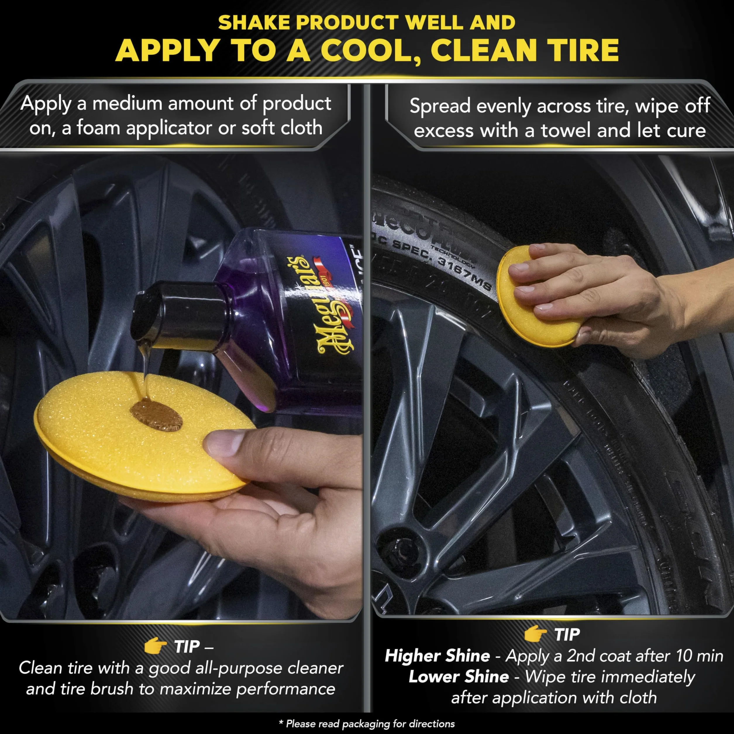 Meguiar's G7516EU Endurance High Gloss pielęgnacja opon, 473 ml