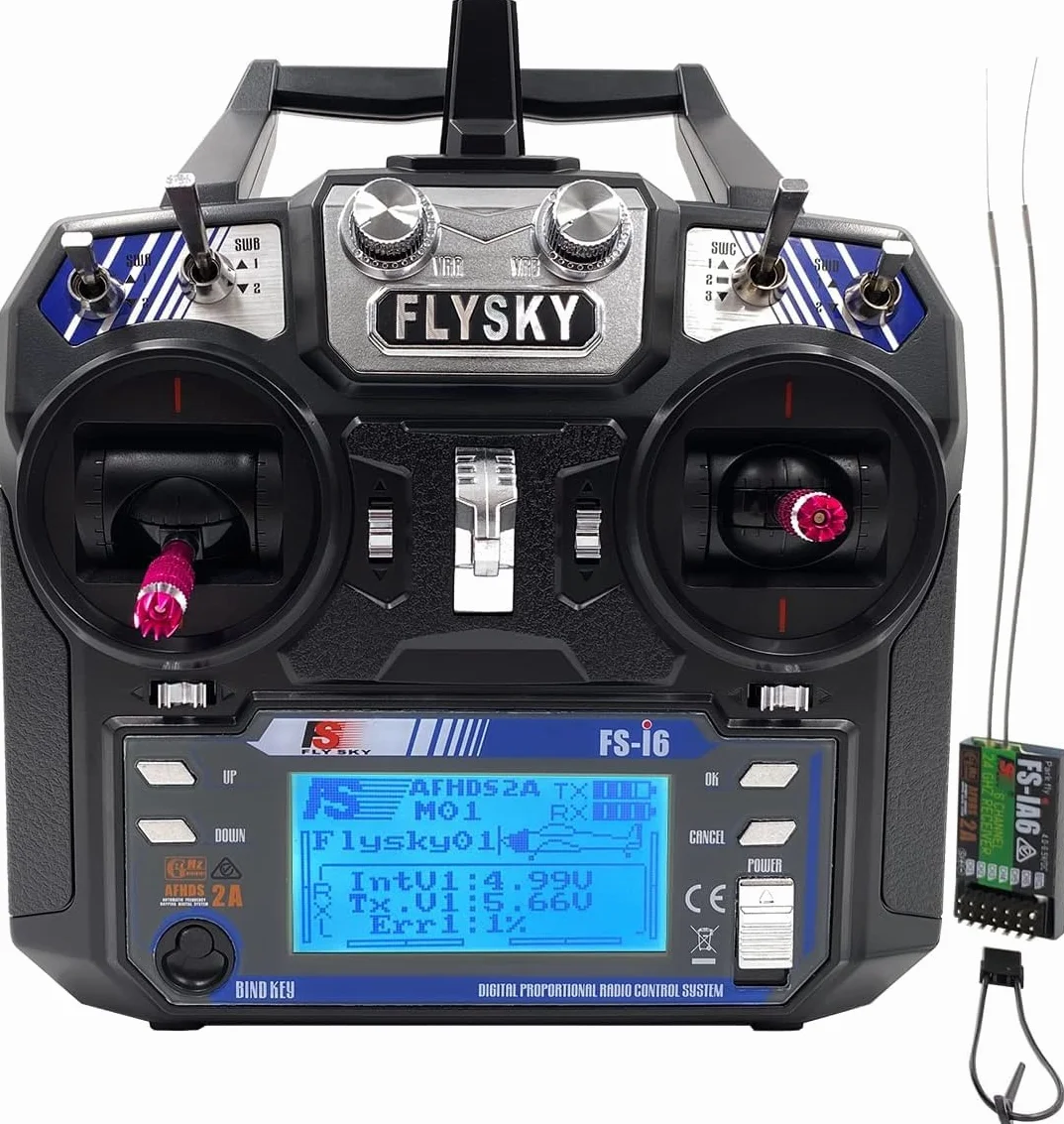 Flysky FS I6 AFHDS 2 A nadajnik radiowy 2,4 GHz, 6-kanałowy nadajnik + odbiornik FS IA6, system radiowy do samochodów wyścigowych RC, łodzi, helikopterów