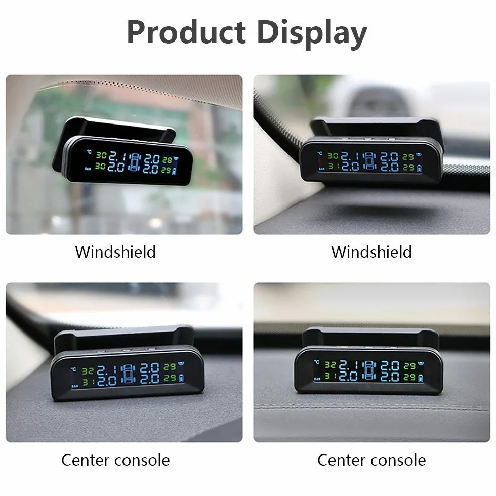 Jansite TPMS solarny system kontroli ciśnienia w oponach 22–87 Psi 4 czujniki zewnętrzne bezprzewodowy alarm